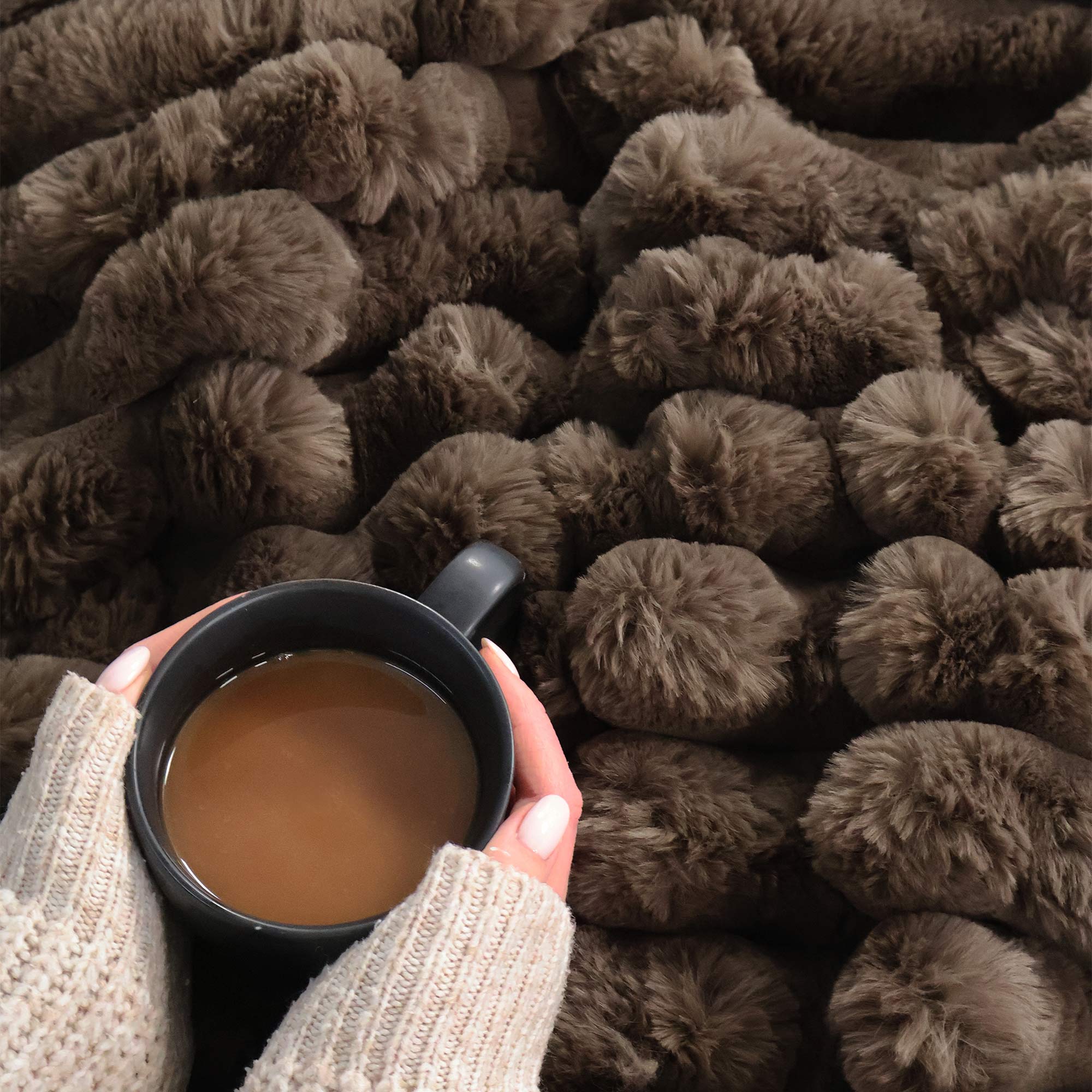 Chocolate Brown Faux Fur Throw
