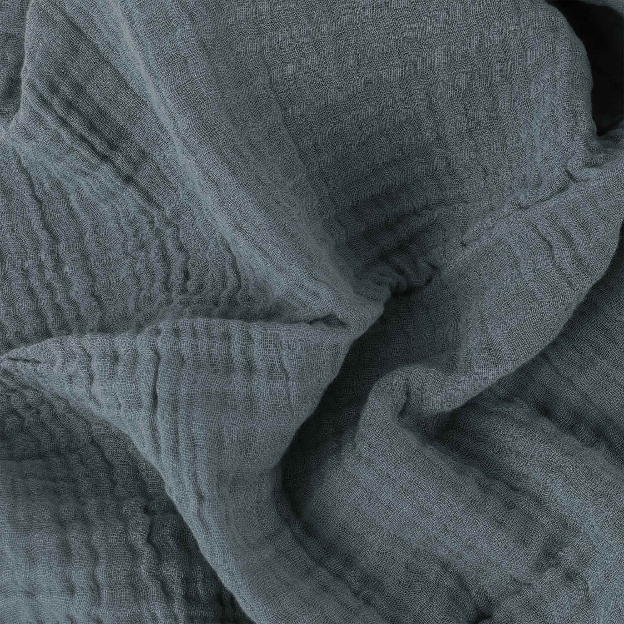 Crinkle Cotton Muslin Throw in Blue