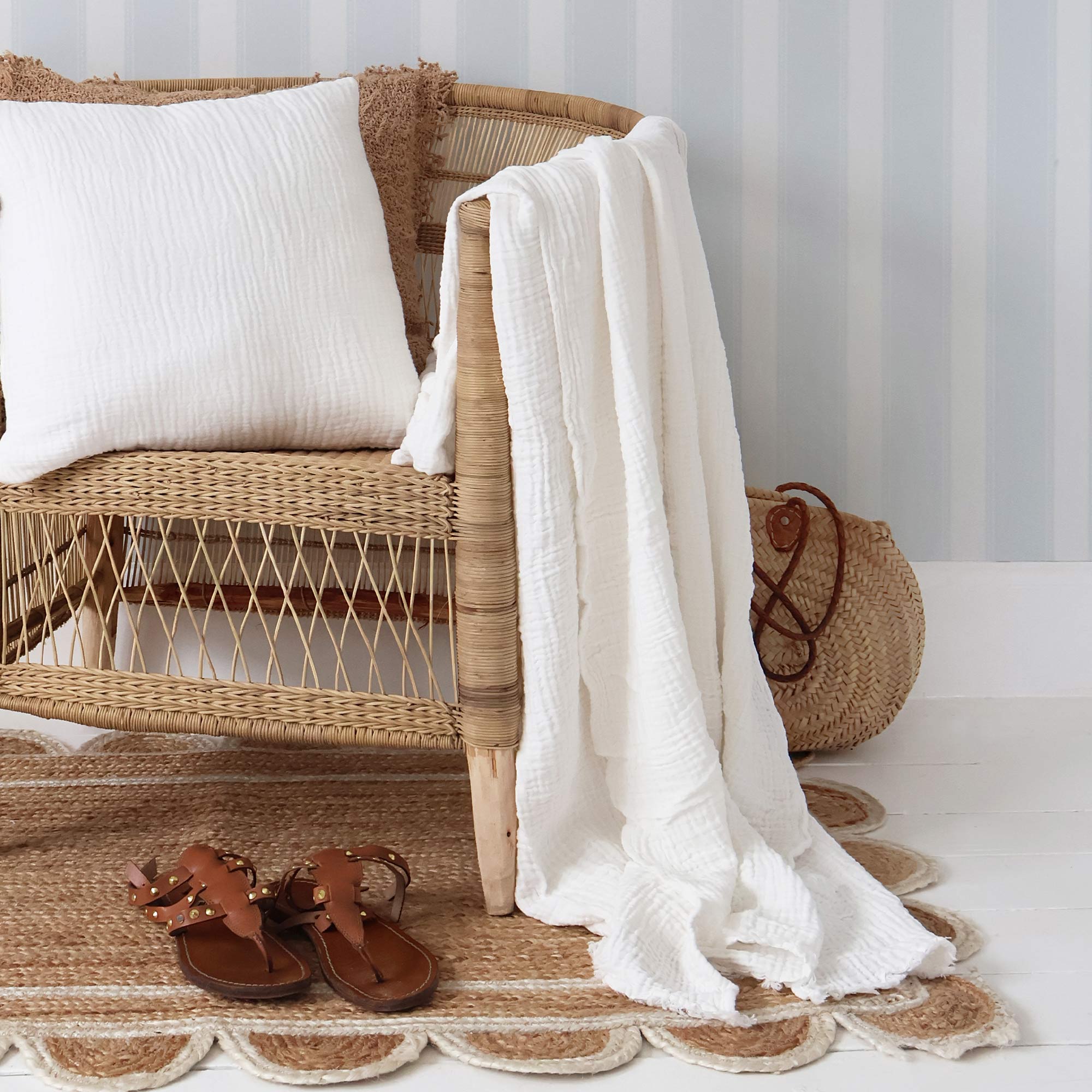 Morning Lark Throw, in Oyster White