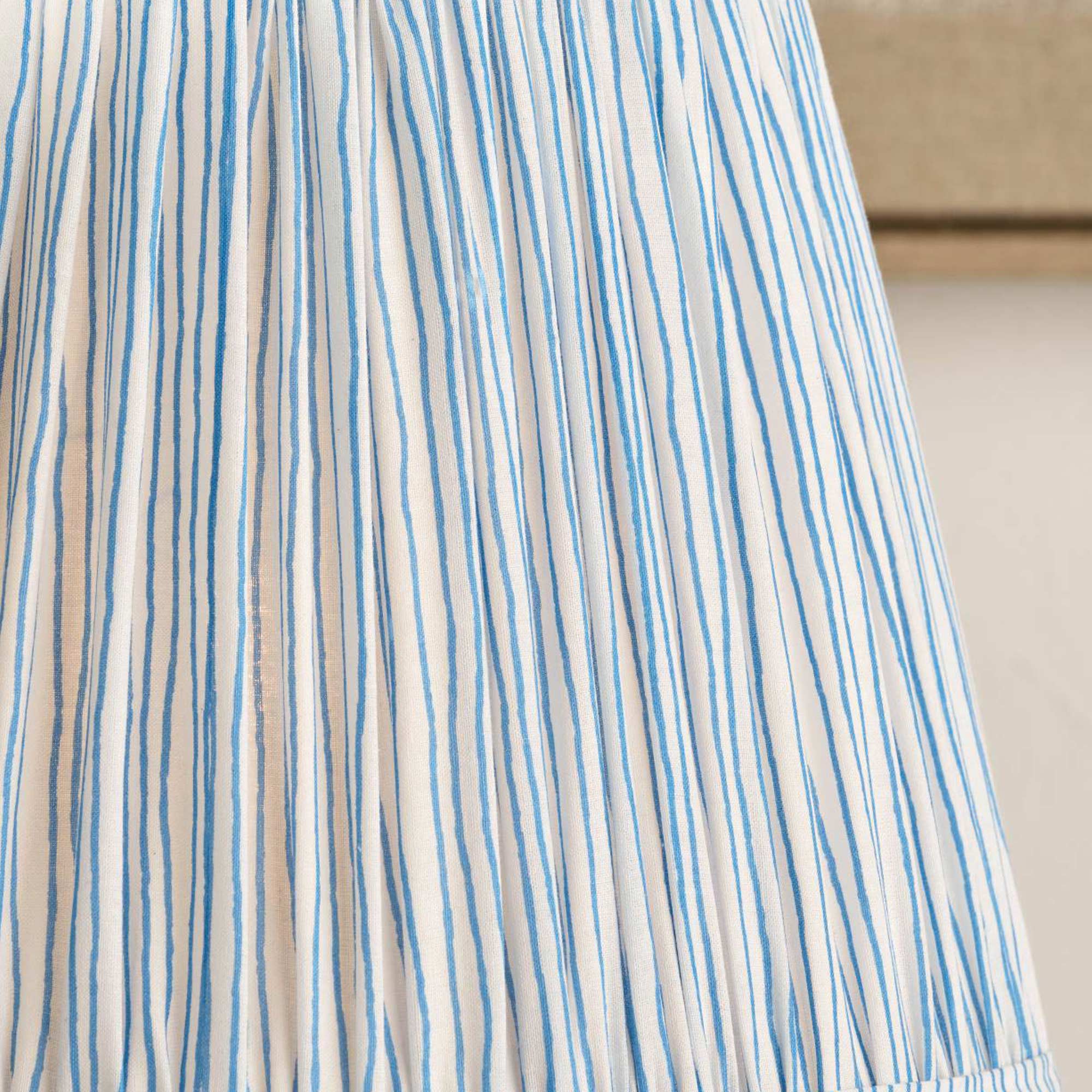 Striped Lampshade in Seaside Blue