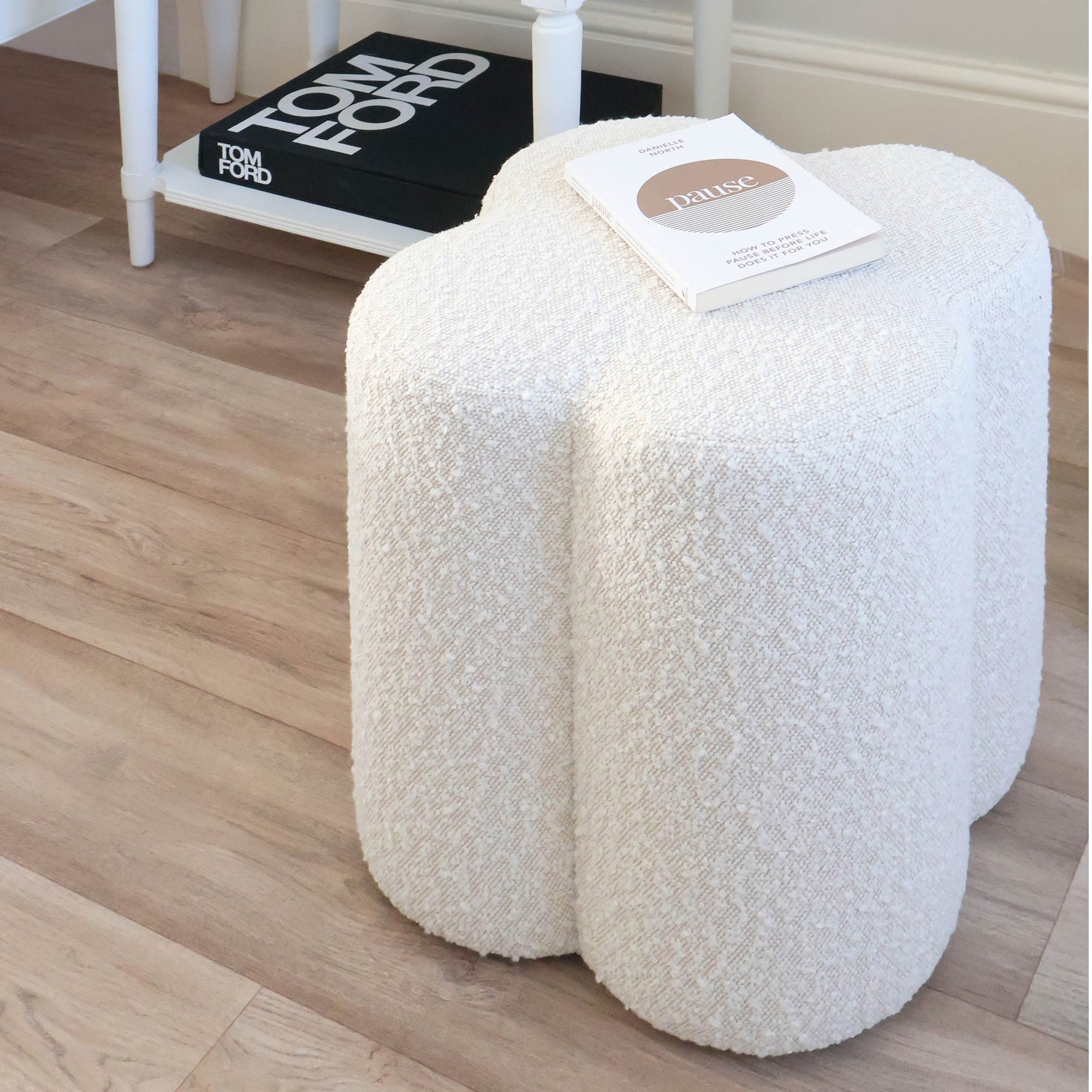Bouclé Clover Pouffe