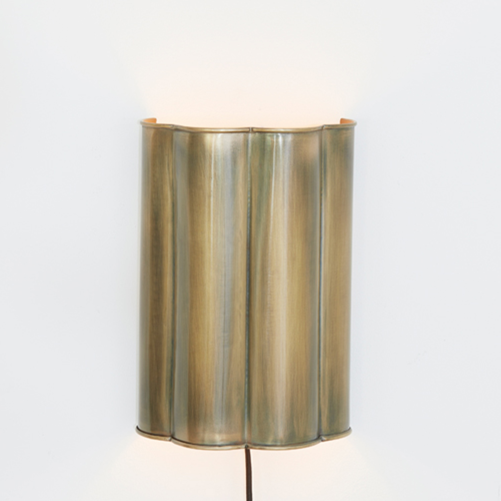 brass scalloped light for wall
