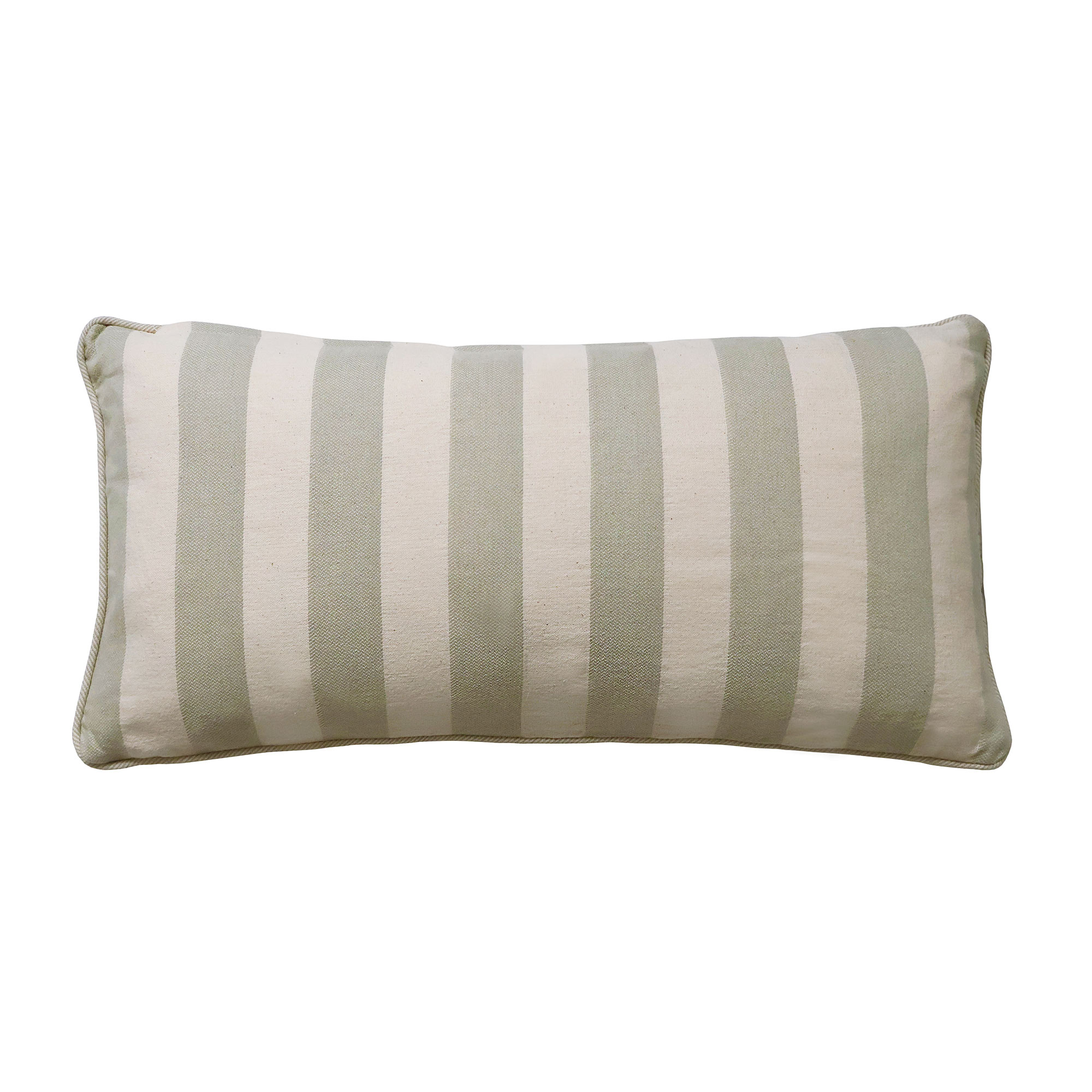 Cushion in Striped Sage Green 