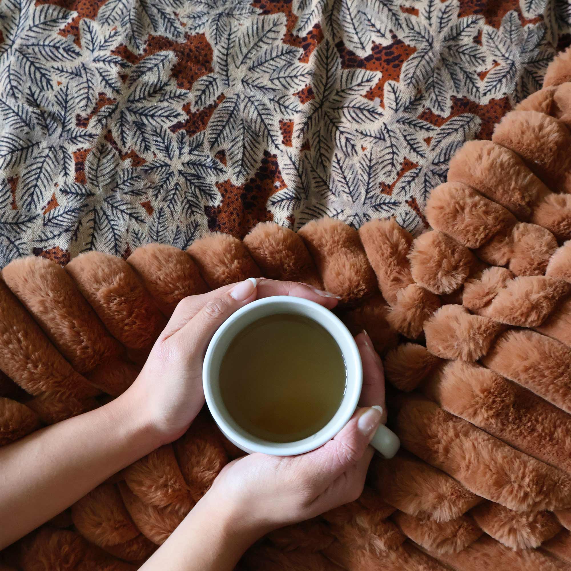 Orange Faux Fur Throw