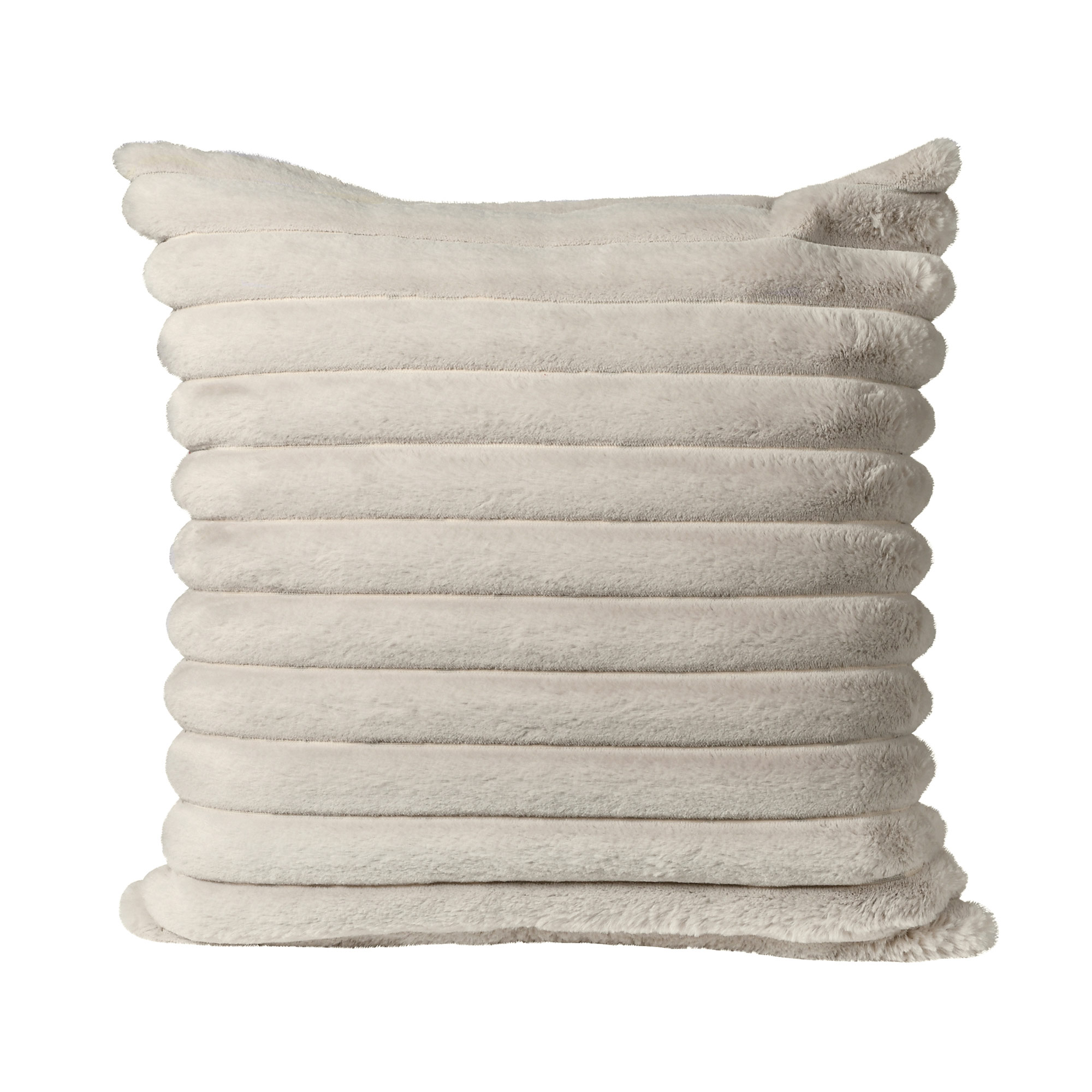 Beige Faux Fur Cushion 