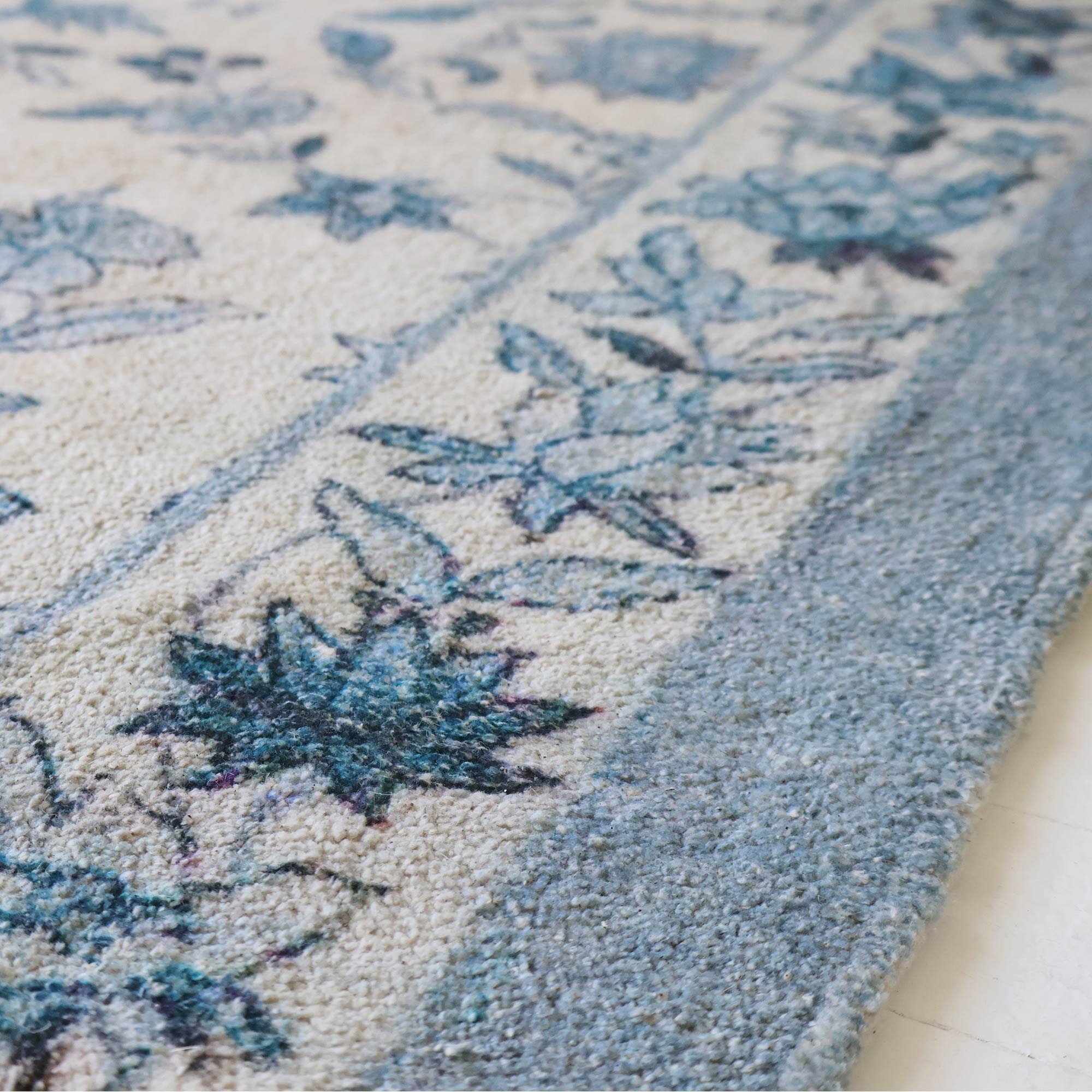 Delft Blue Floral Rug