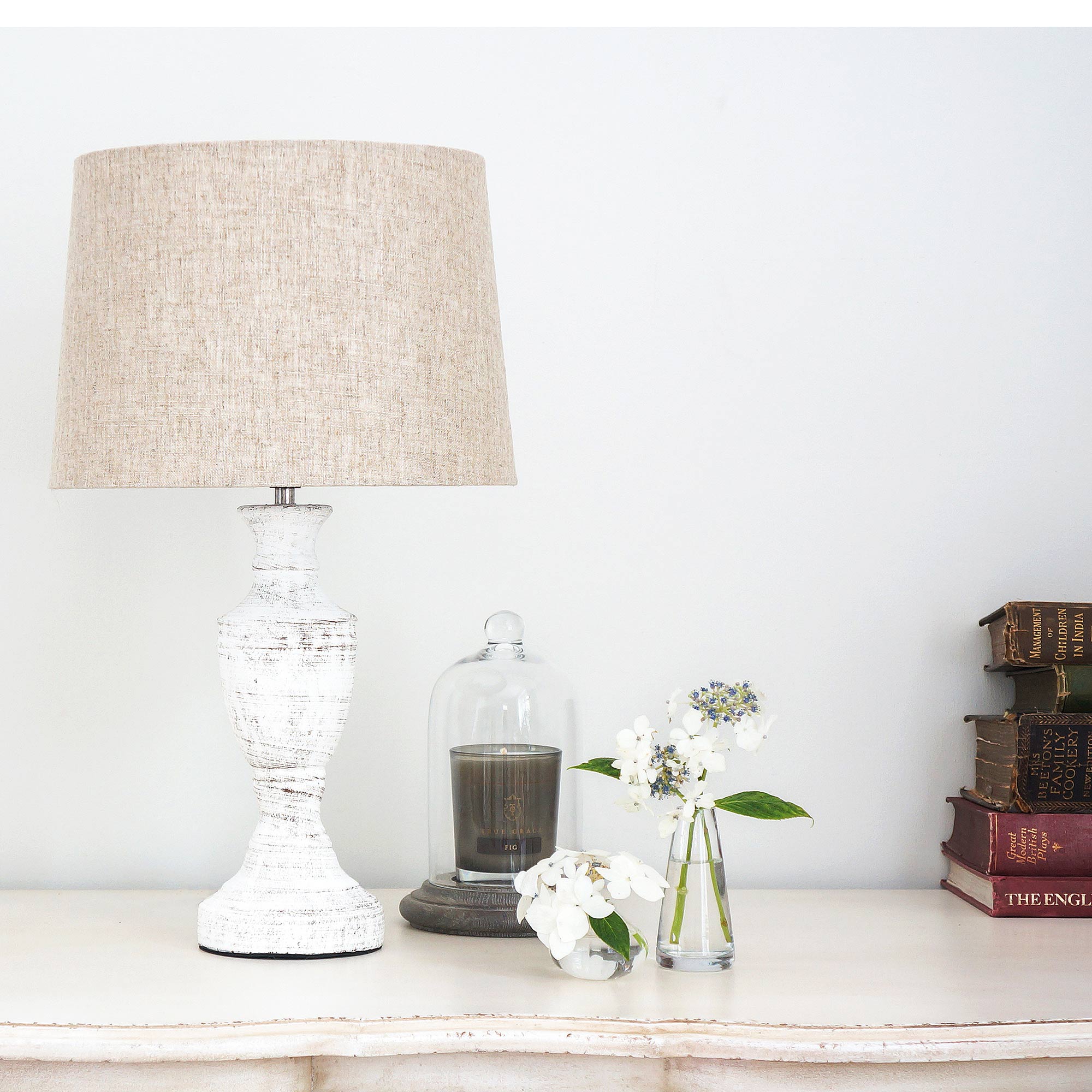 white and ivory bedside lamp 