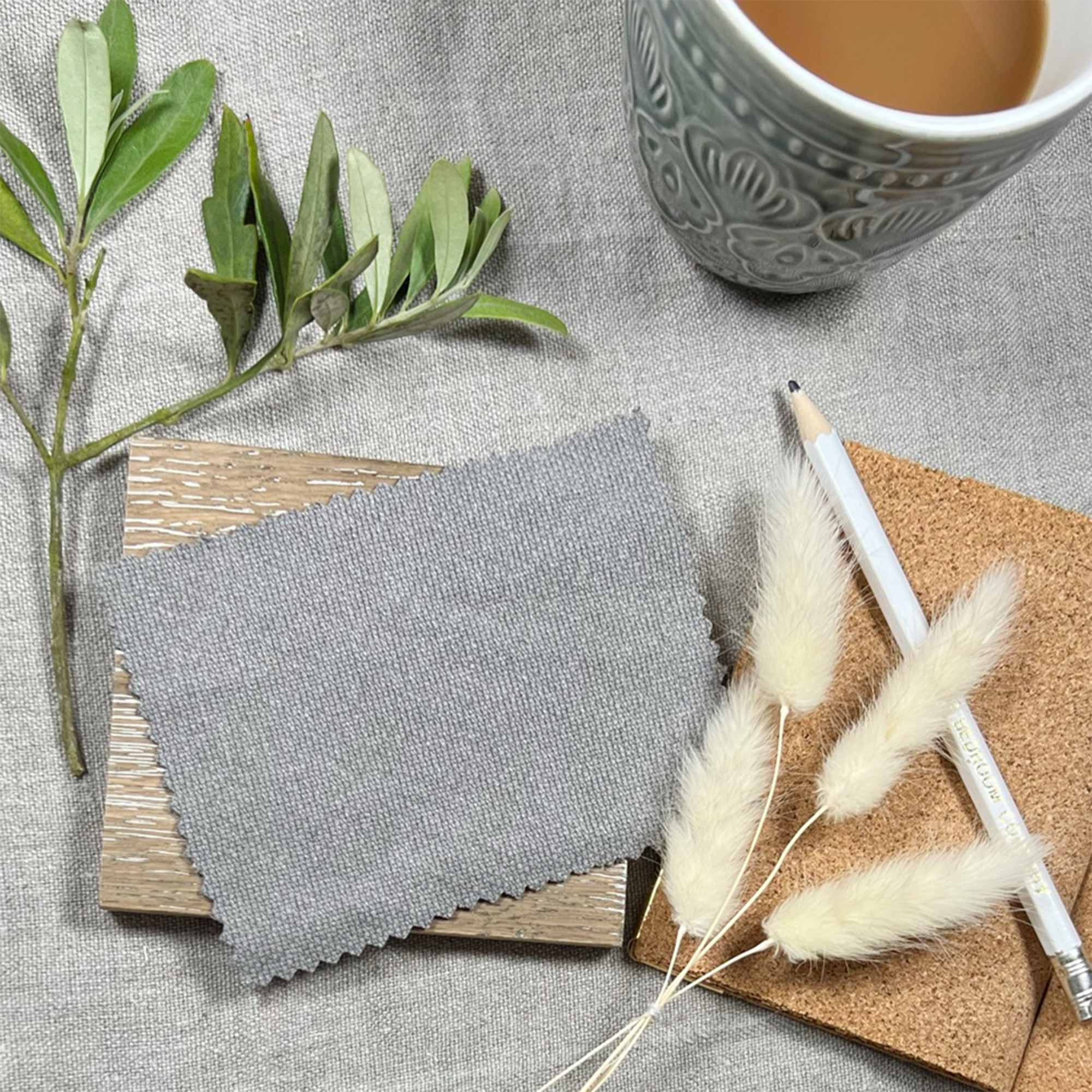 Fabric Sample for French Romance Grey Linen