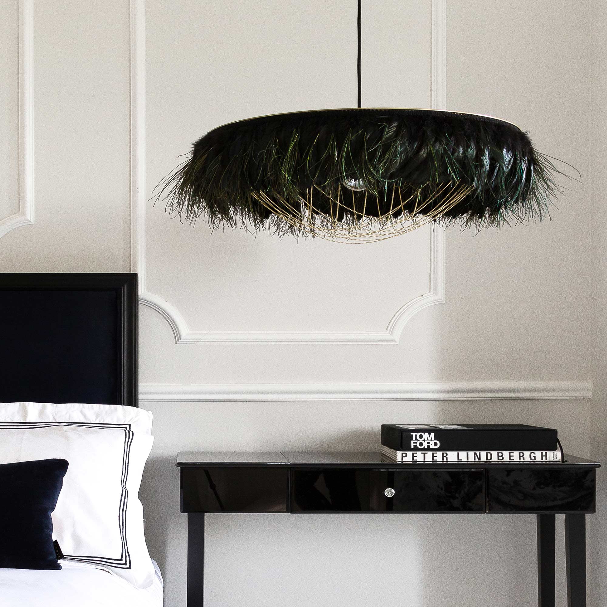 Glorious Gloria Black Feather Pendant