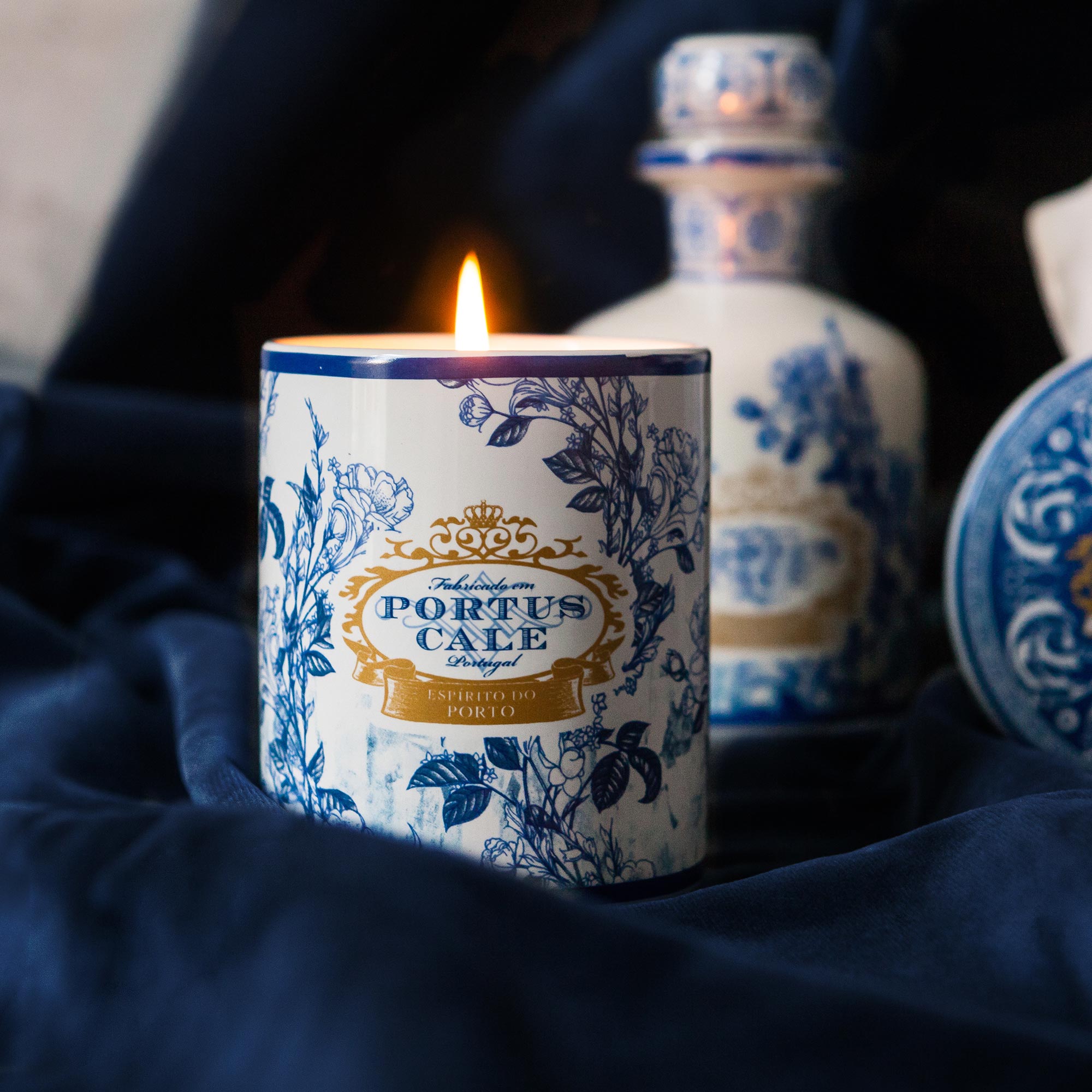 Gold & Blue Scented Candle by Portus Cale