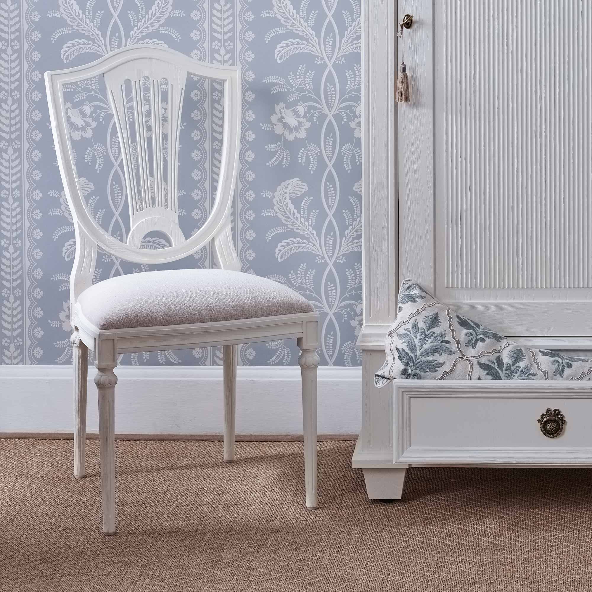 Gustavian White Upholstered Chair