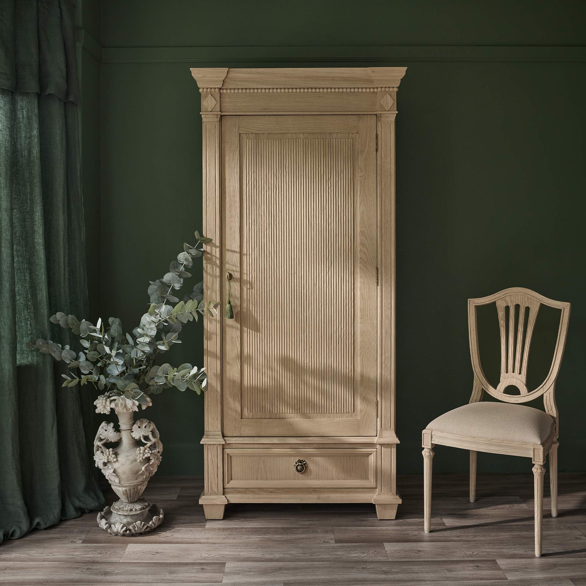 Gustavian Fluted Armoire 