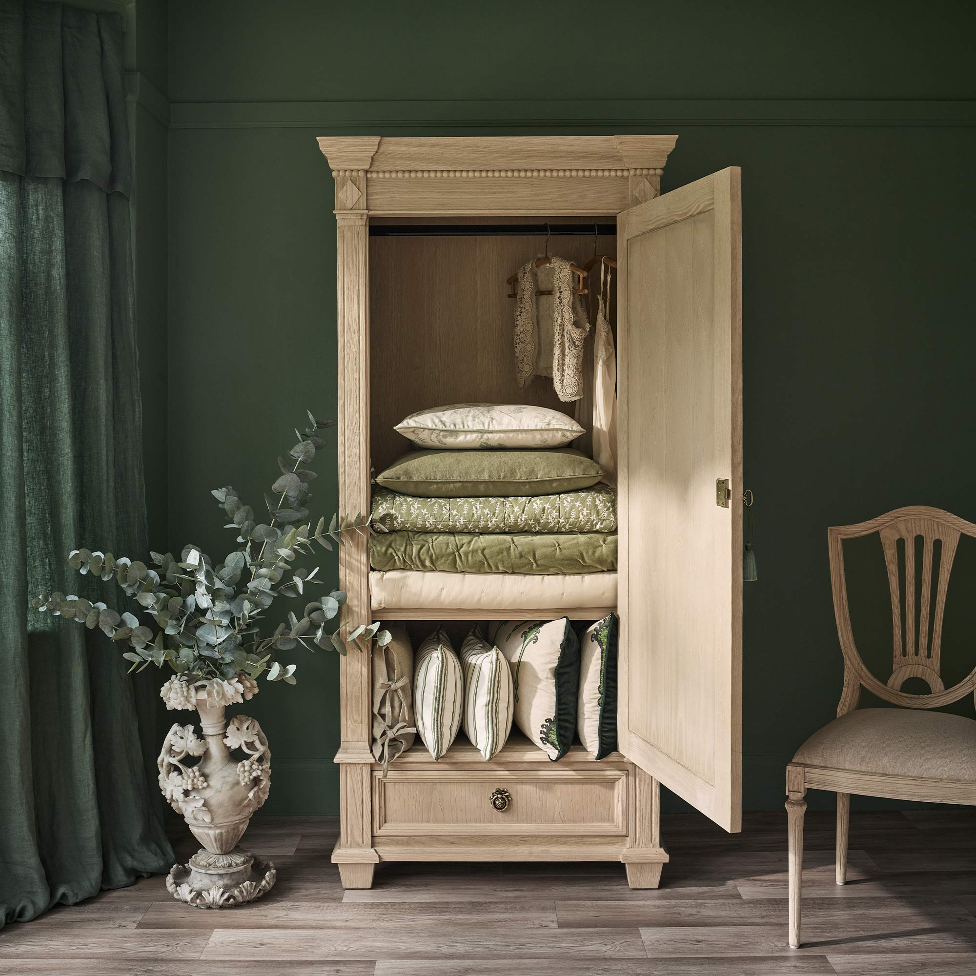 2-Door French Gustavian Style Wardrobe