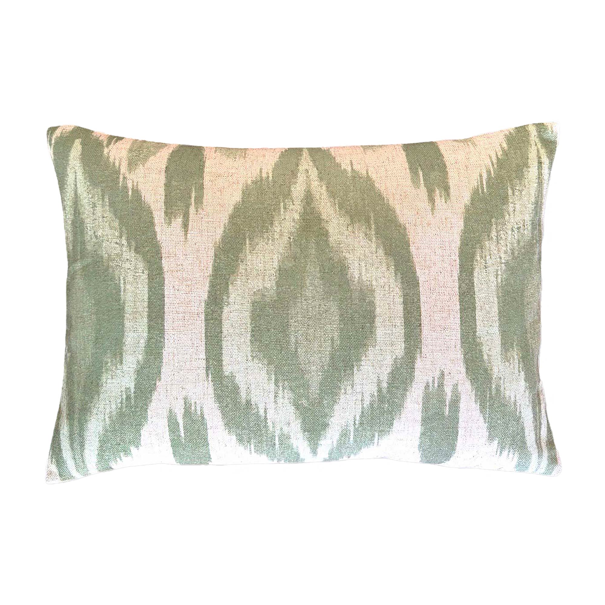 Green and Neutral Ikat Cushion