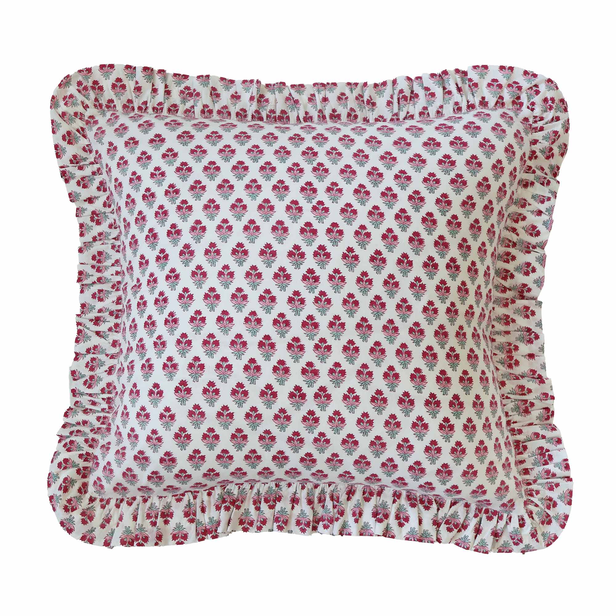 Berry Handblock Bedroom Cushion