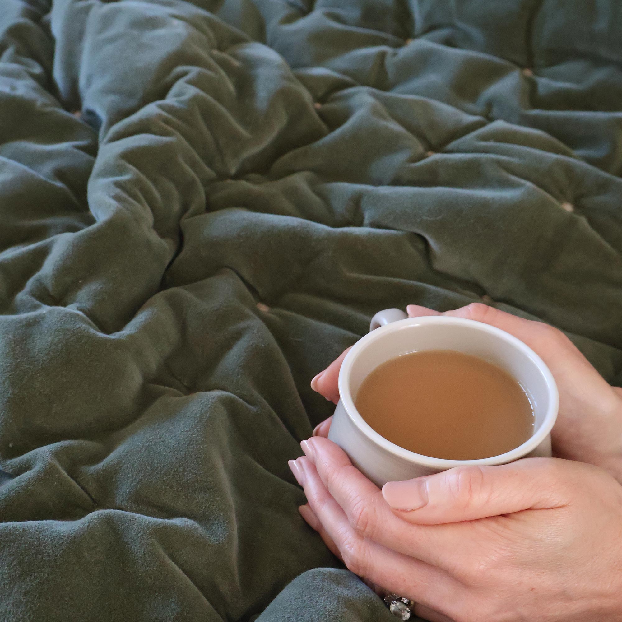 Lay Me Down Quilted Bedspread in Olive