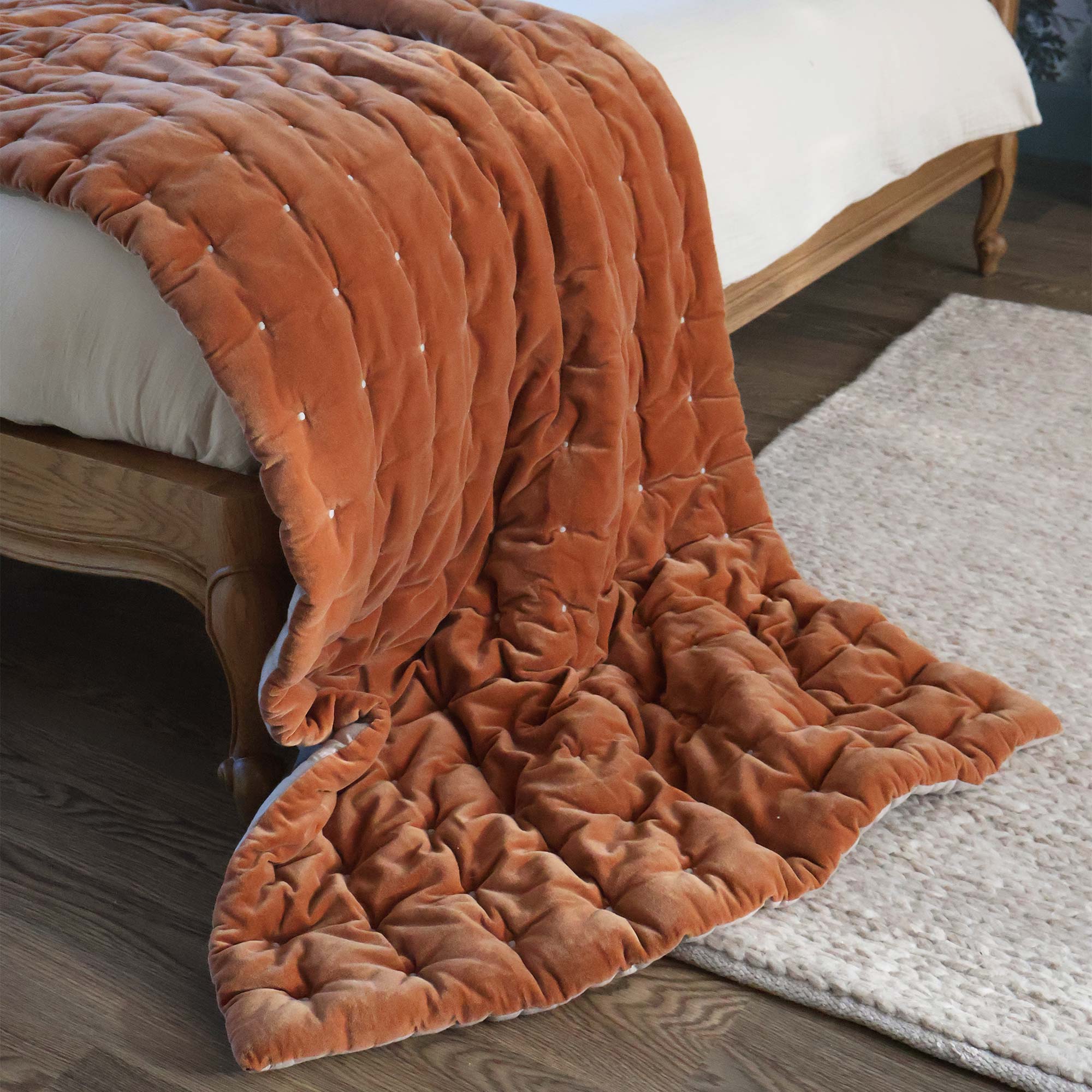 Lay Me Down Quilted Bedspread in Marmalade