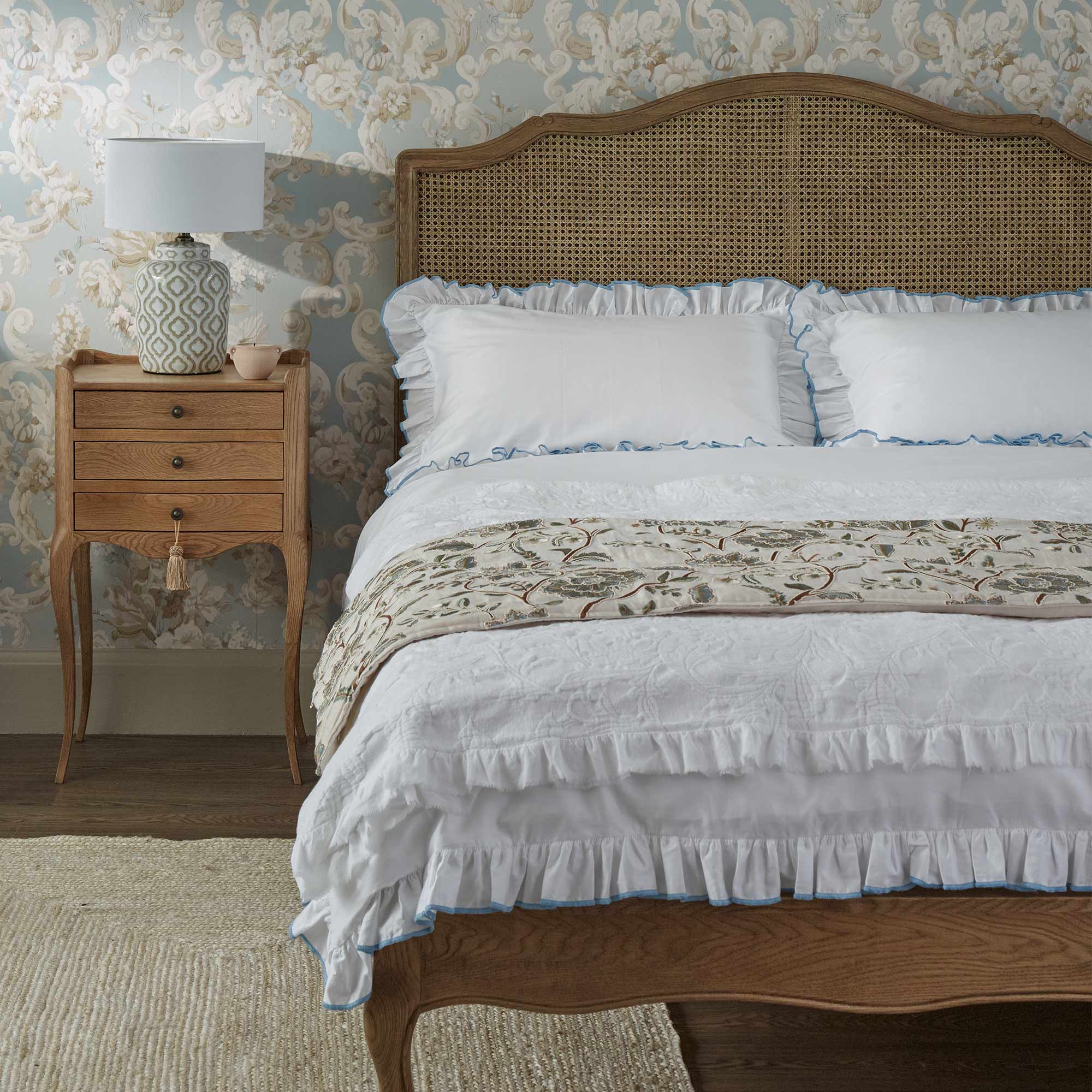 Le Sojourn Ruffle Bedspread in White