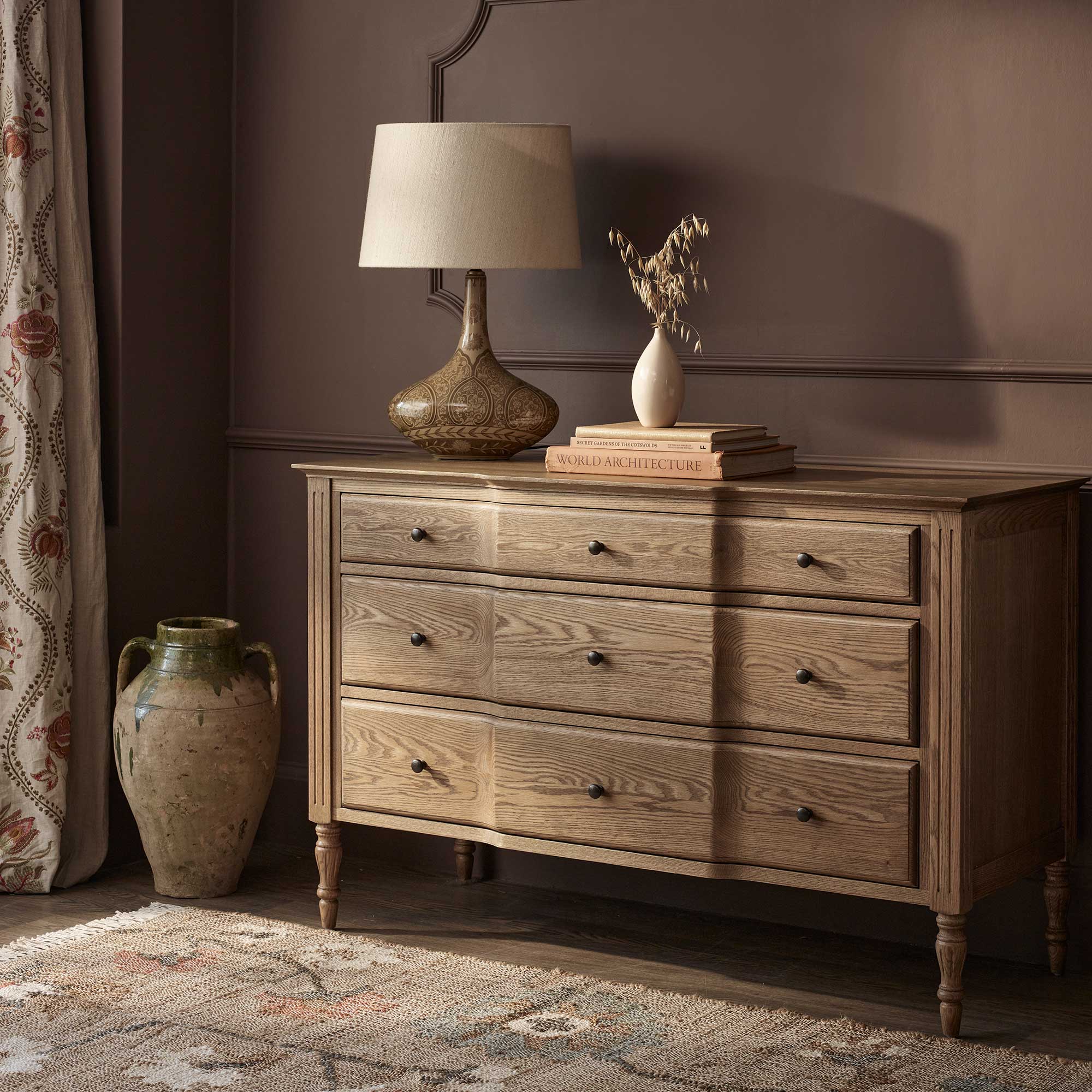 oak wood drawers 