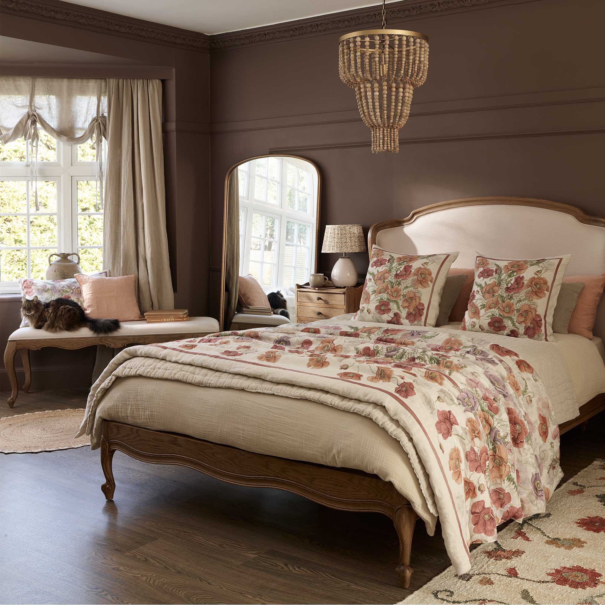 Love Story Oatmeal Linen Bench
