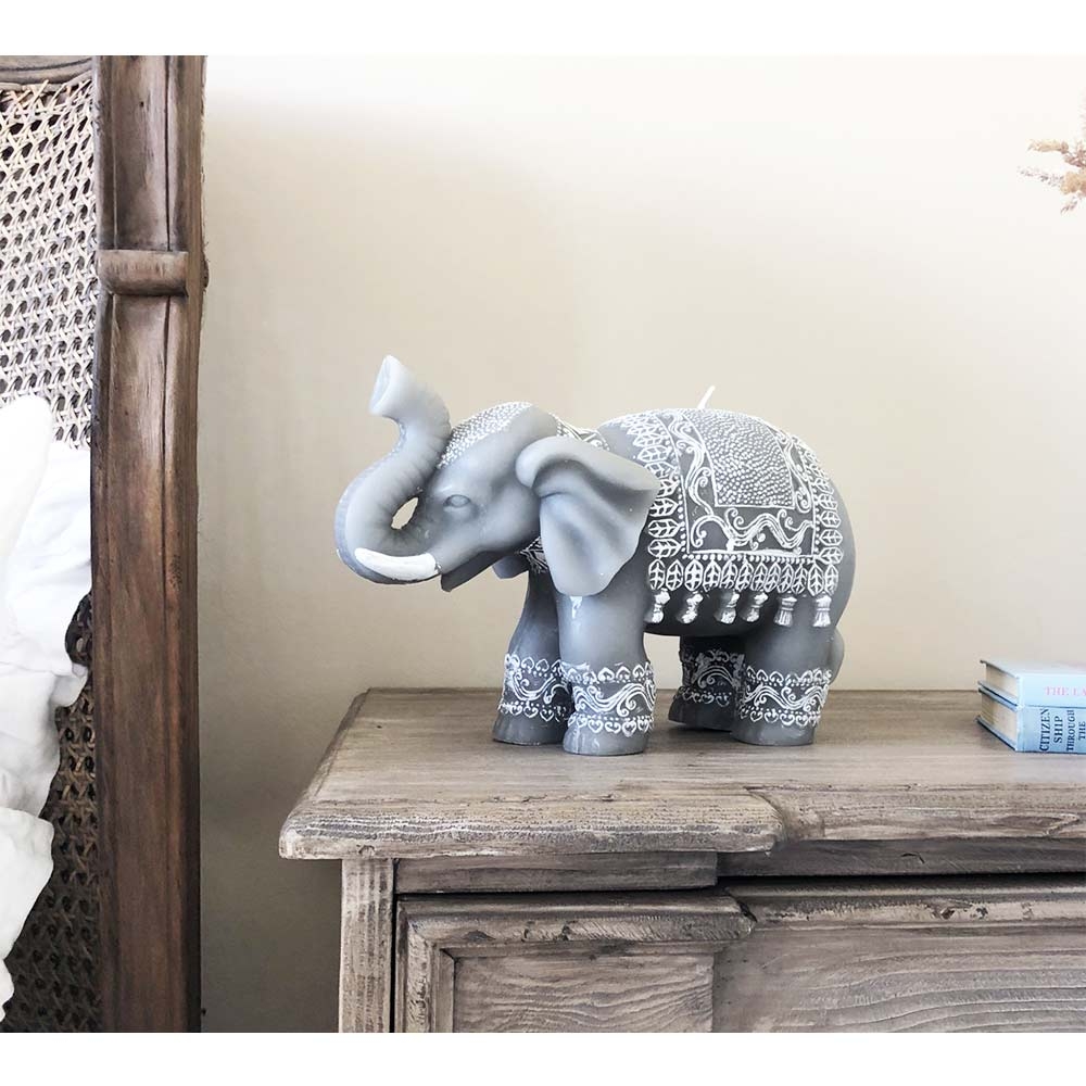 Grey Ornamental Wax Candle