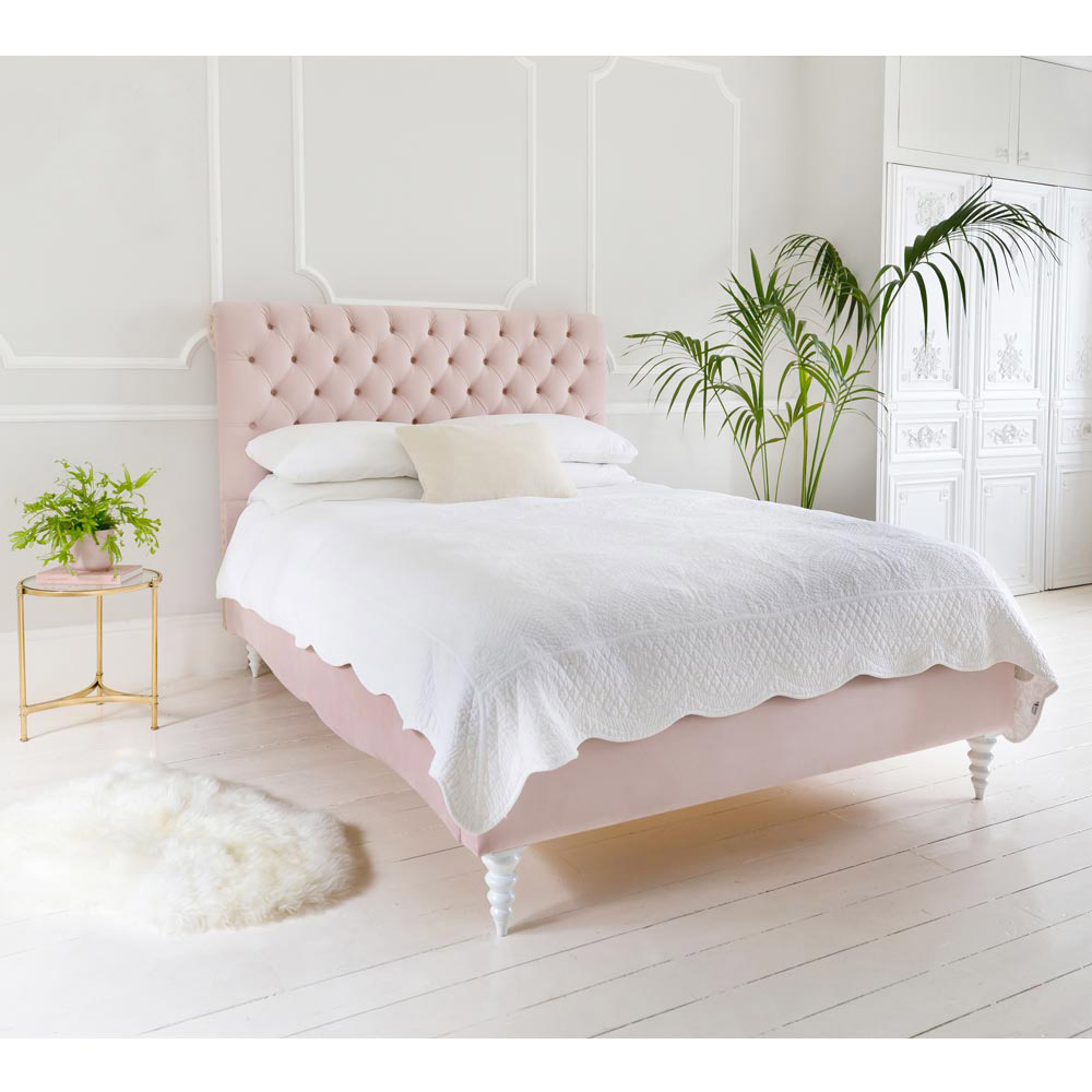 New Beginnings Pink Velvet Bed