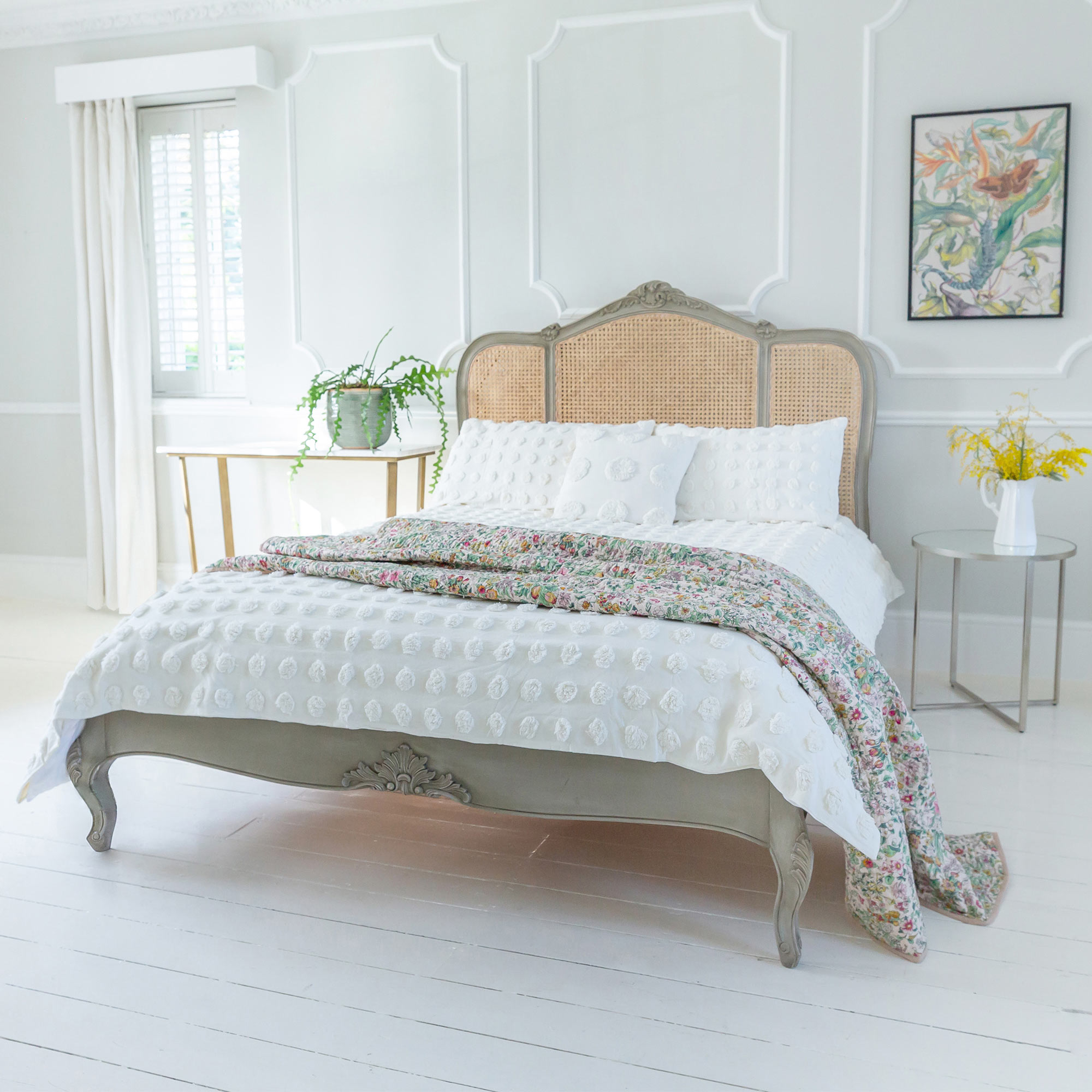 Normandy Rattan Painted, Low Footboard Luxury Bed