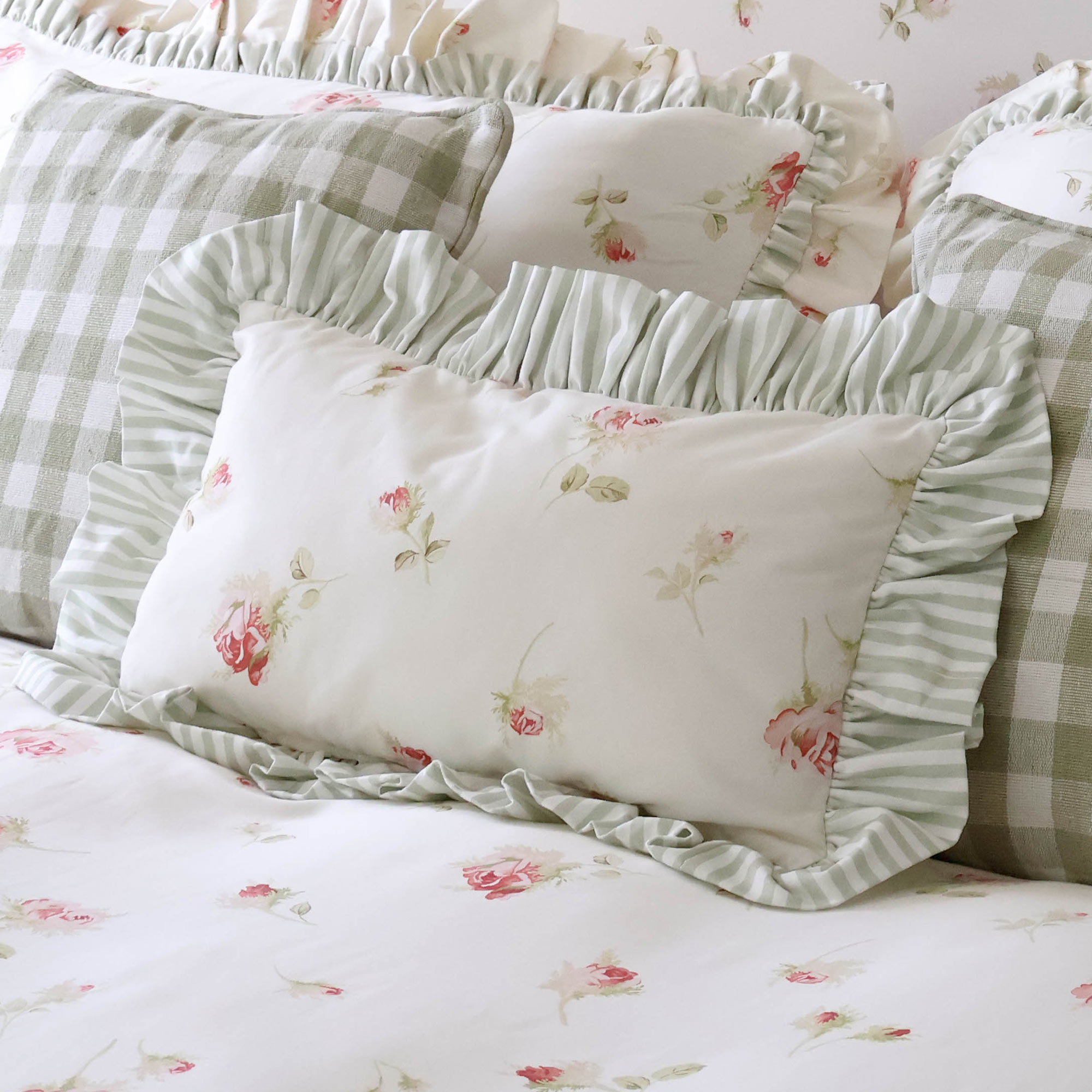 Nostalgic Rose Boudoir Ruffle Cushion