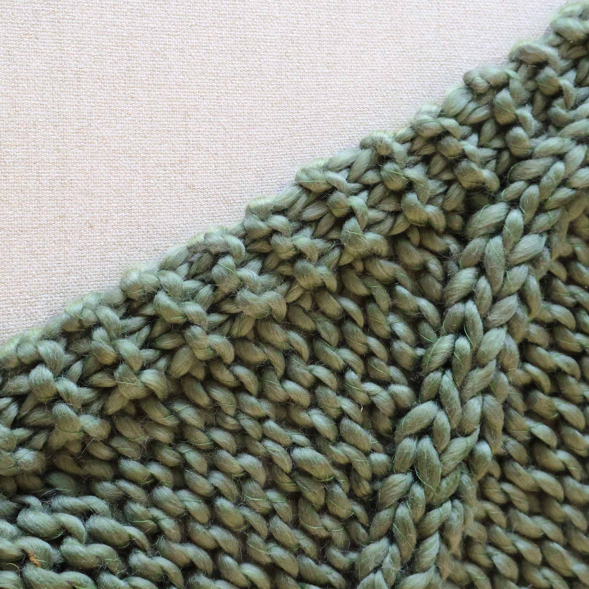 Olive Green Cable Knit Throw