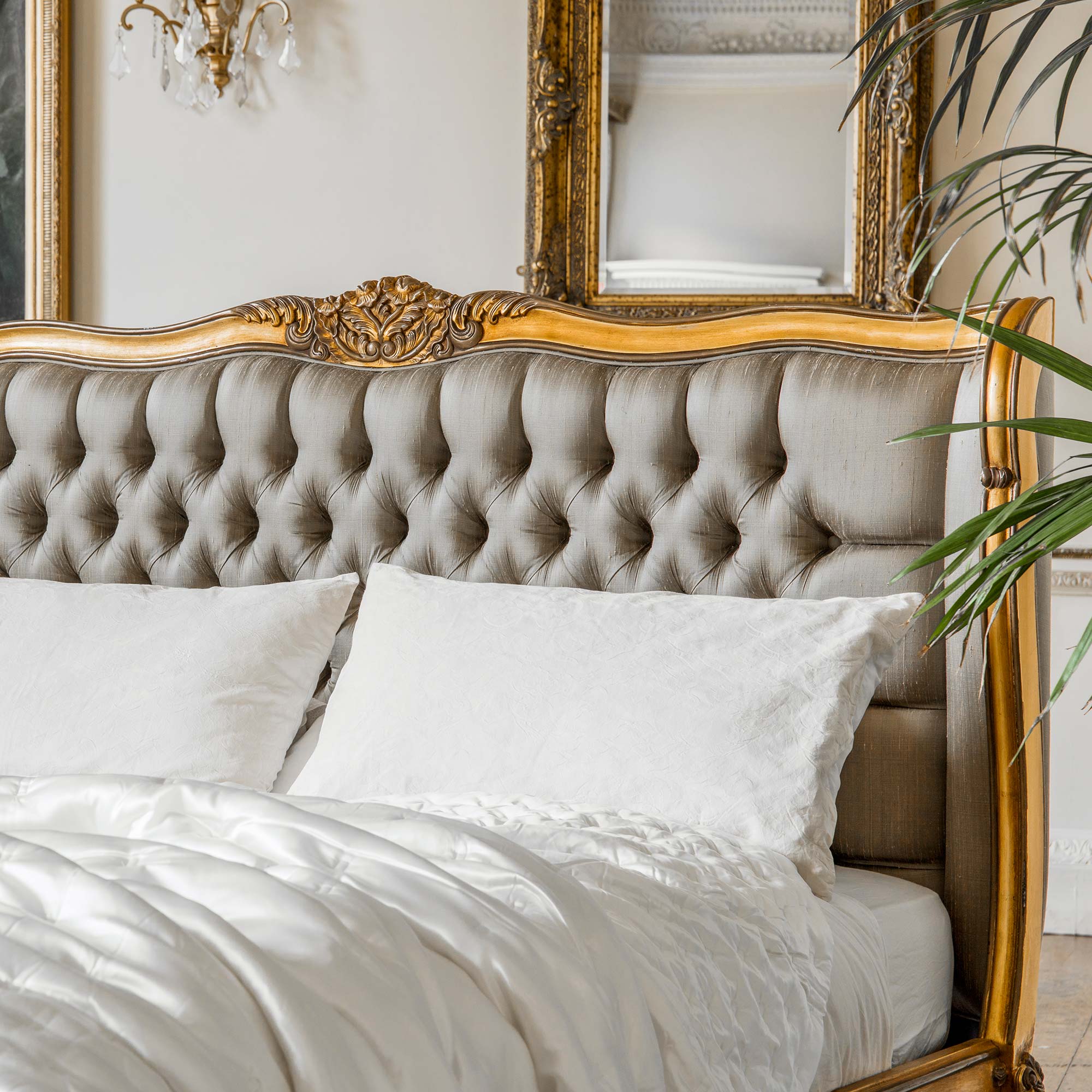 Palais de Versailles Luxury Gold Upholstered Bed