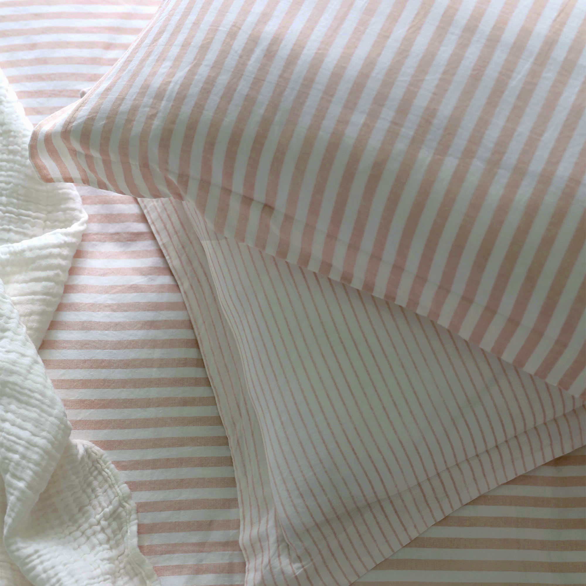 Blush Pink and White Stripe Duvet  Set 
