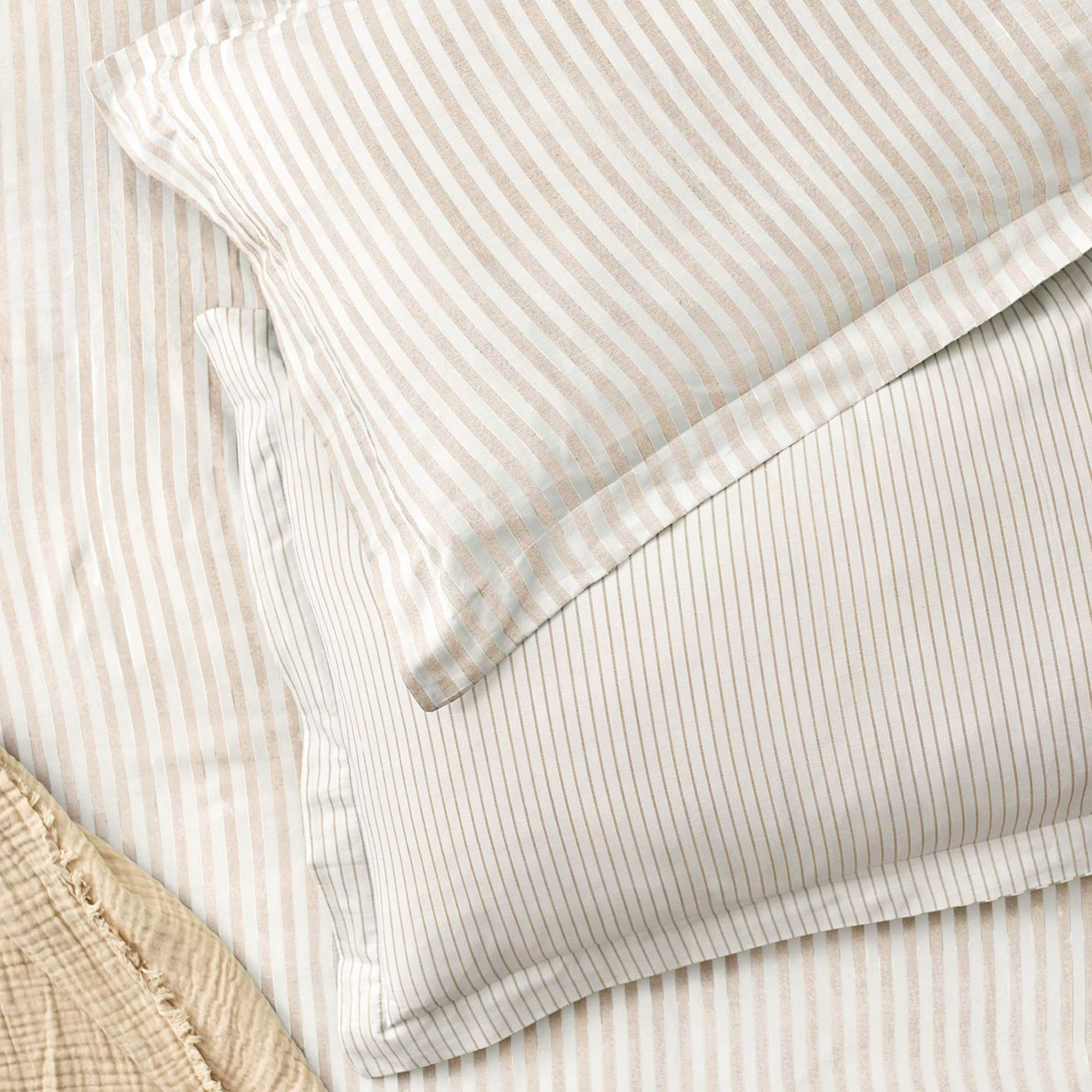 Petit Breton Stripe Bed Linen Set in Sand