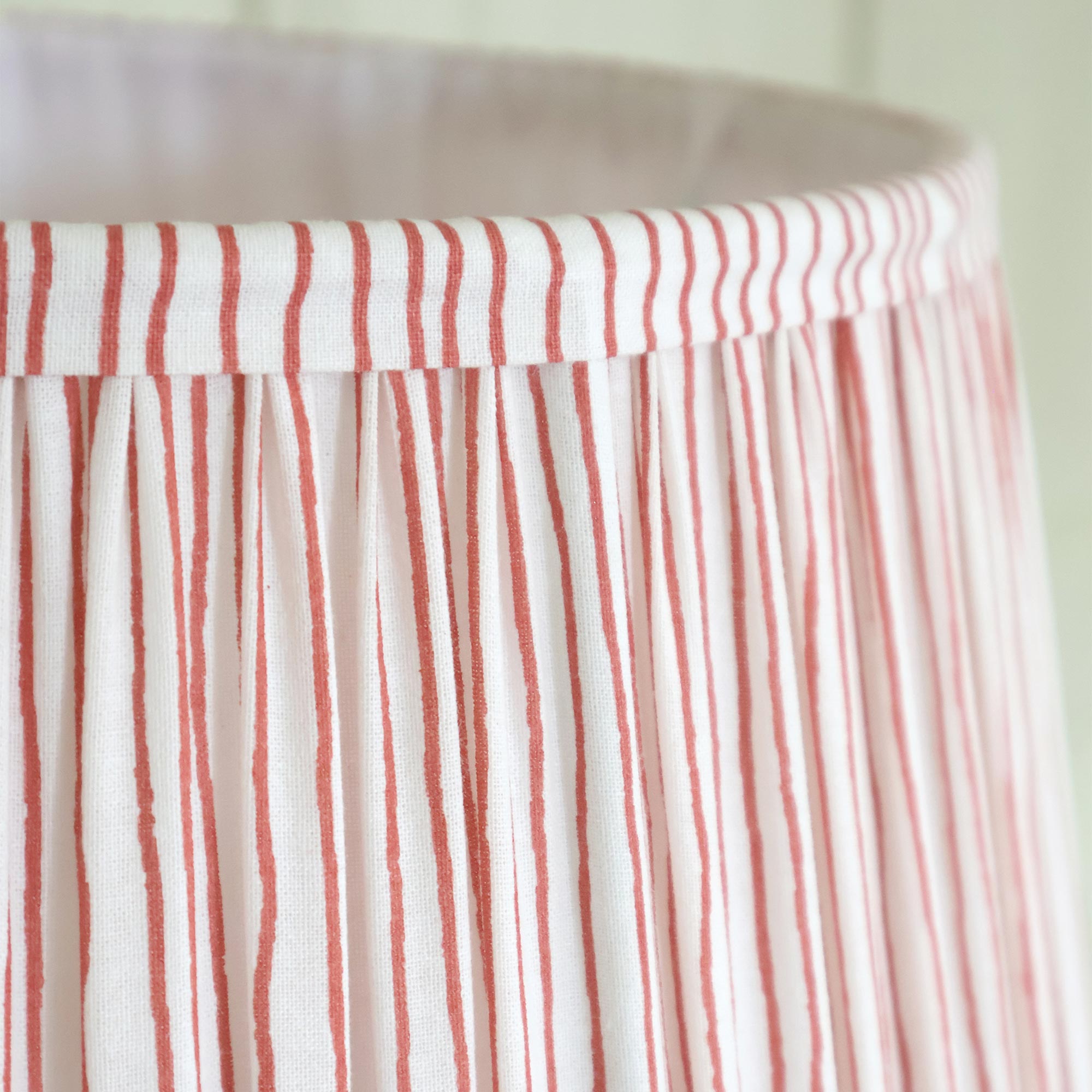 Striped Lampshade in Cinnamon Rose