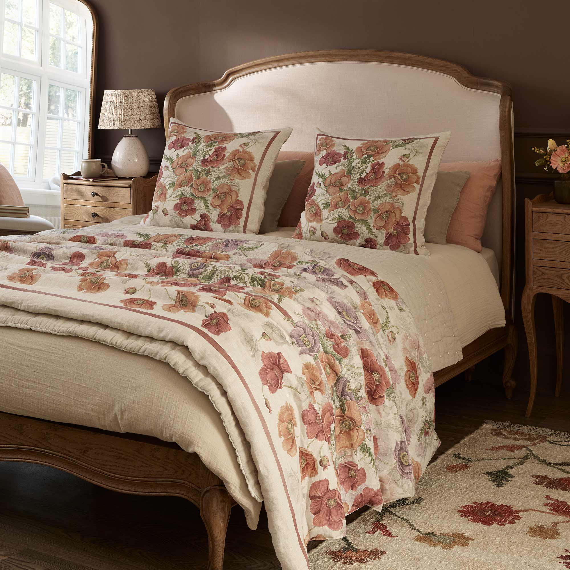 Fields of Poppies Large Linen Cushion
