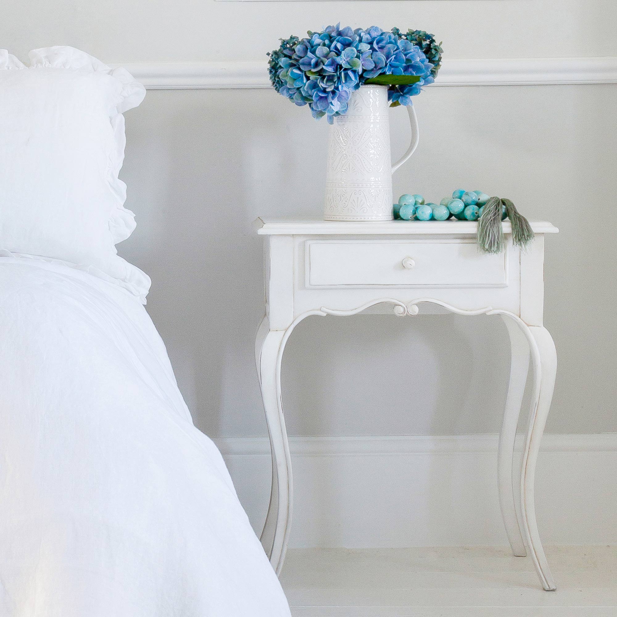 Provençal White Bedside Table