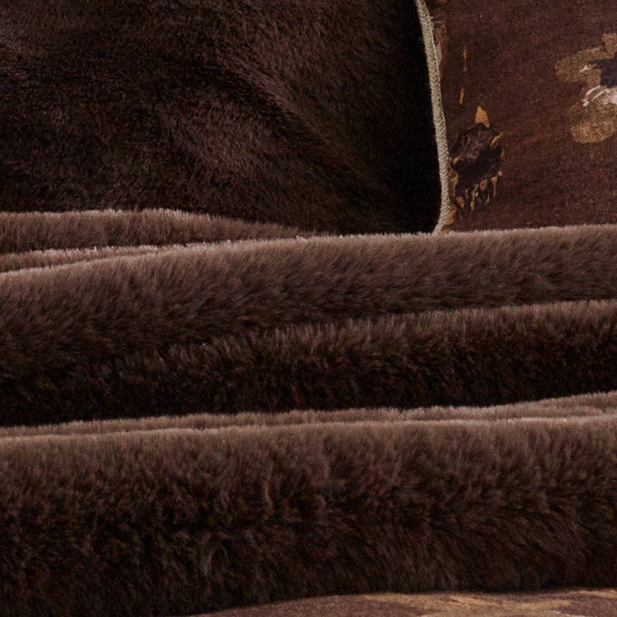 Cosy Cosset Brown Faux Fur Blanket
