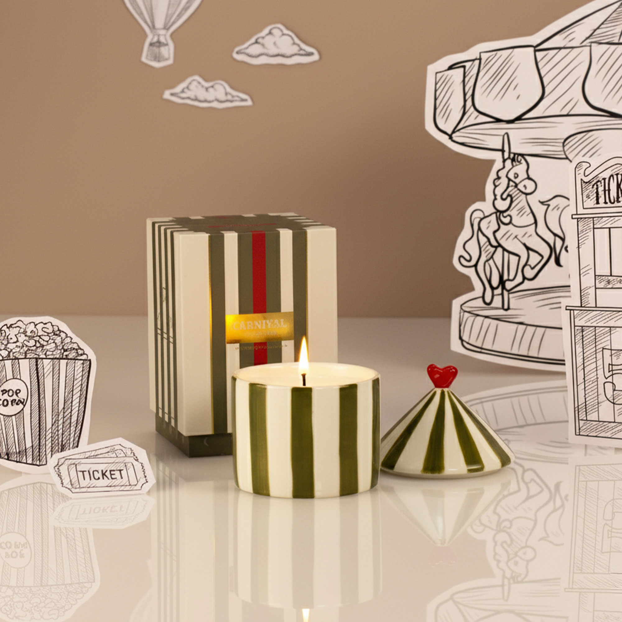 Tomato Leaf Striped Candle