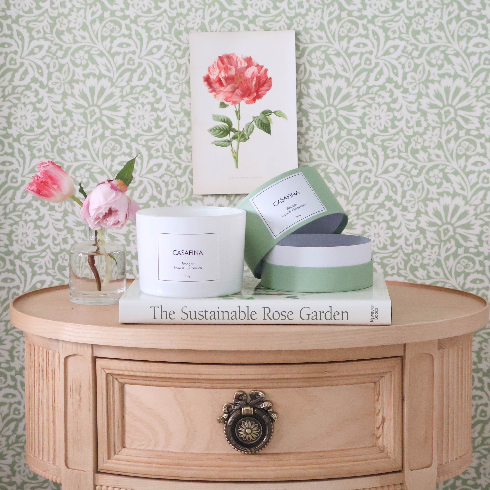 Rose & Geranium 3 Wick Candle