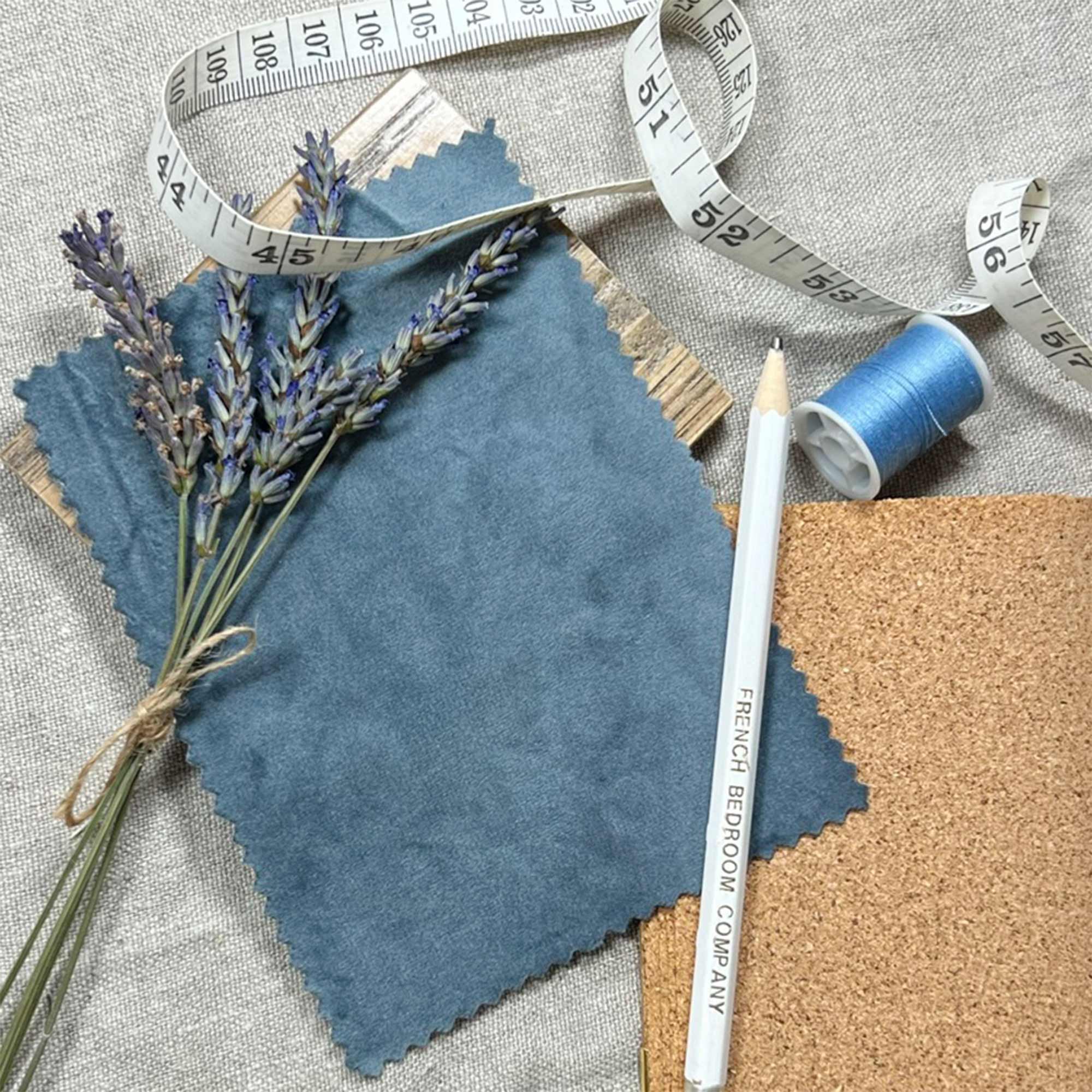 Fabric Sample for Love Story Blue Velvet French Bed