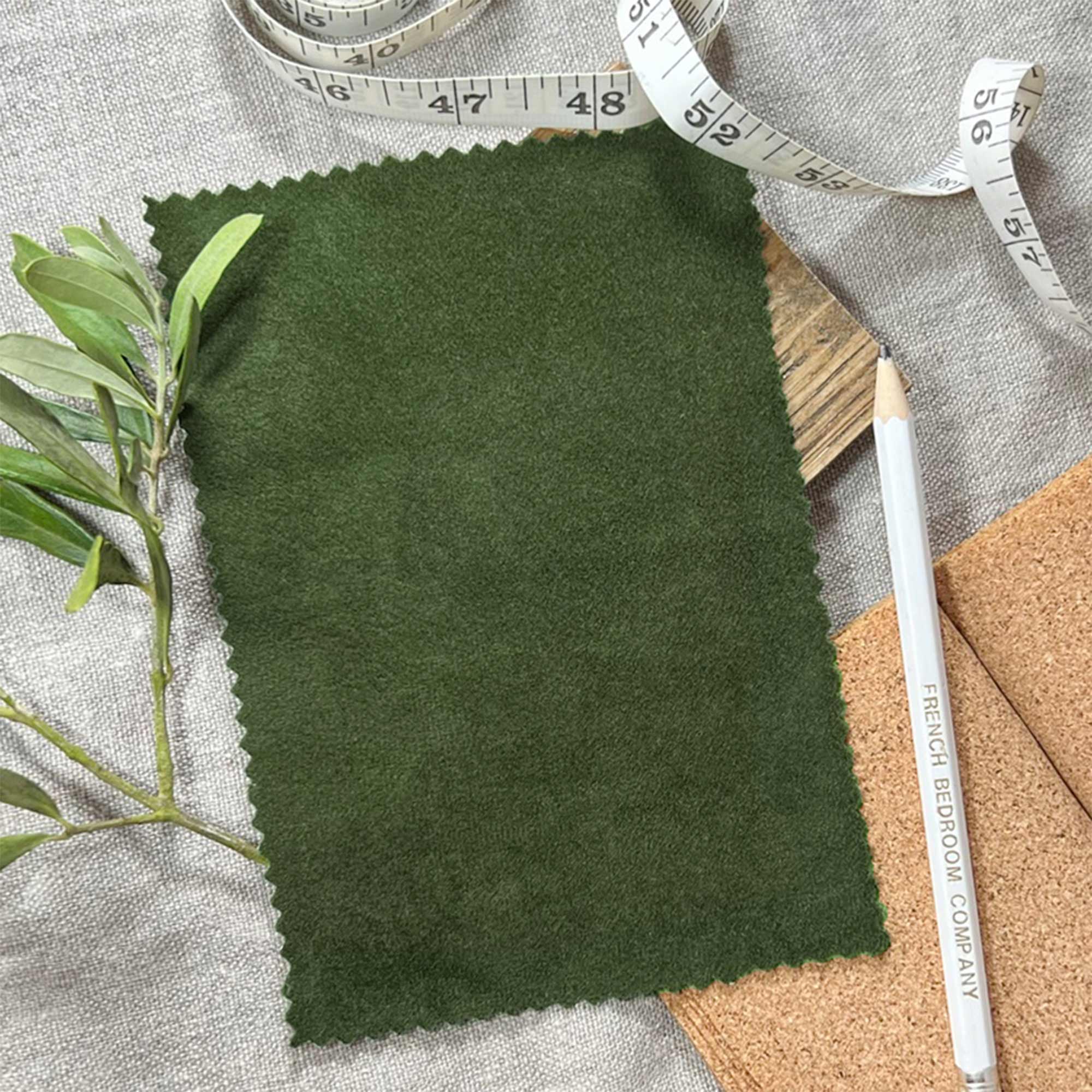 Fabric Sample for Love Story Olive Velvet