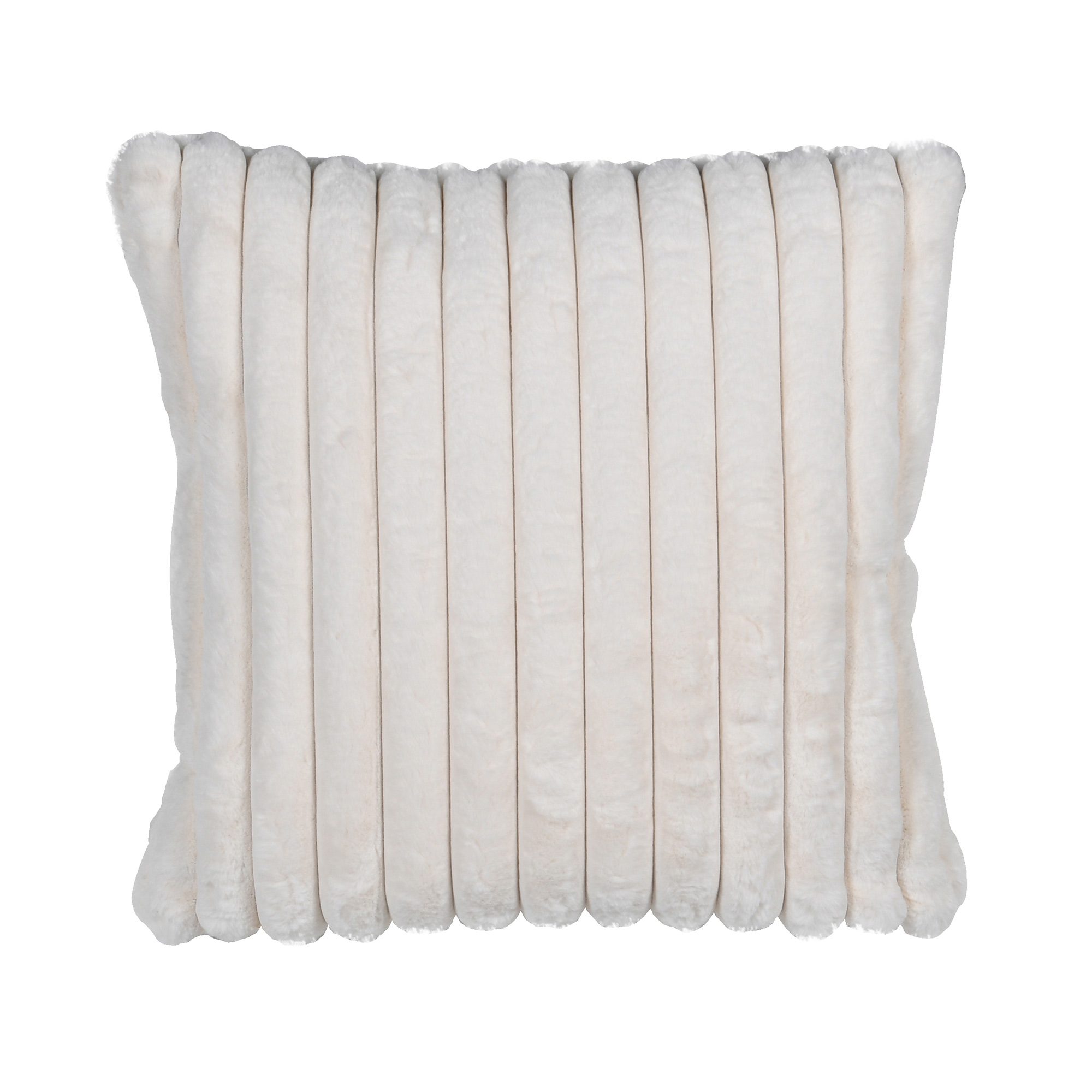 Pale Cream Cushion in Faux Fur