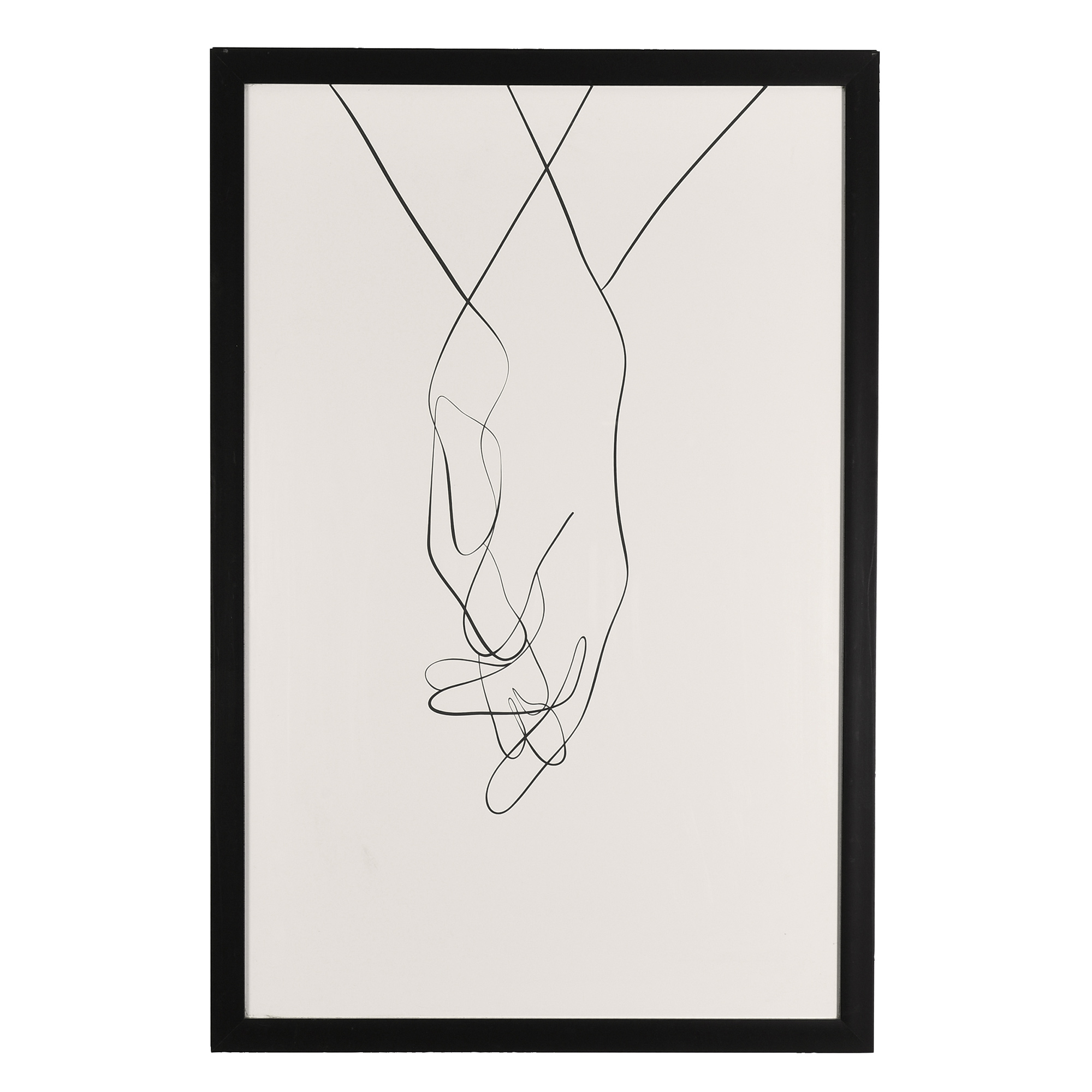 Entwined Embraced Hands Artwork Print in Black and Ivory