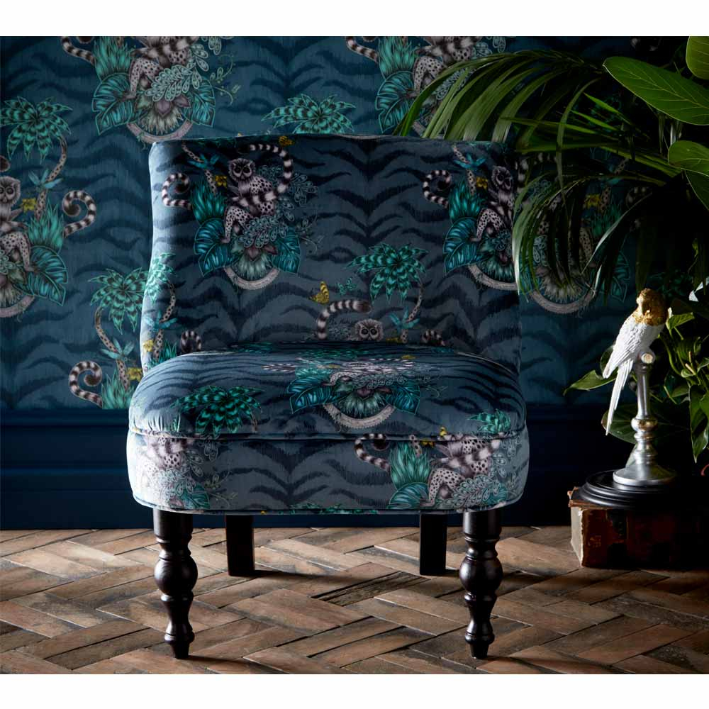Navy Patterned Chair