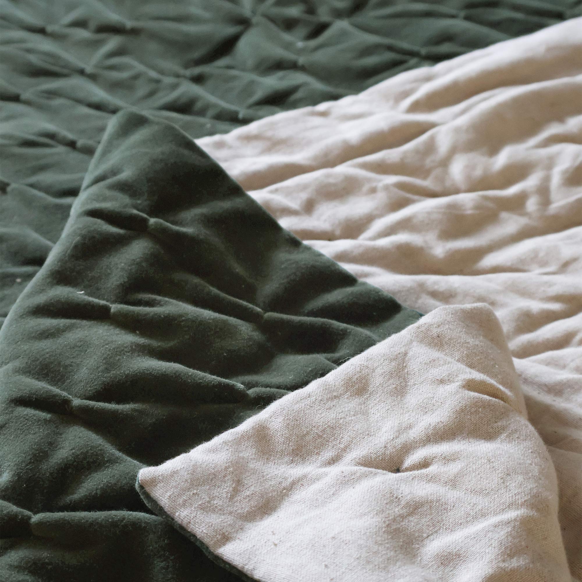 The Luxuriator Bedspread in Forest Green Velvet