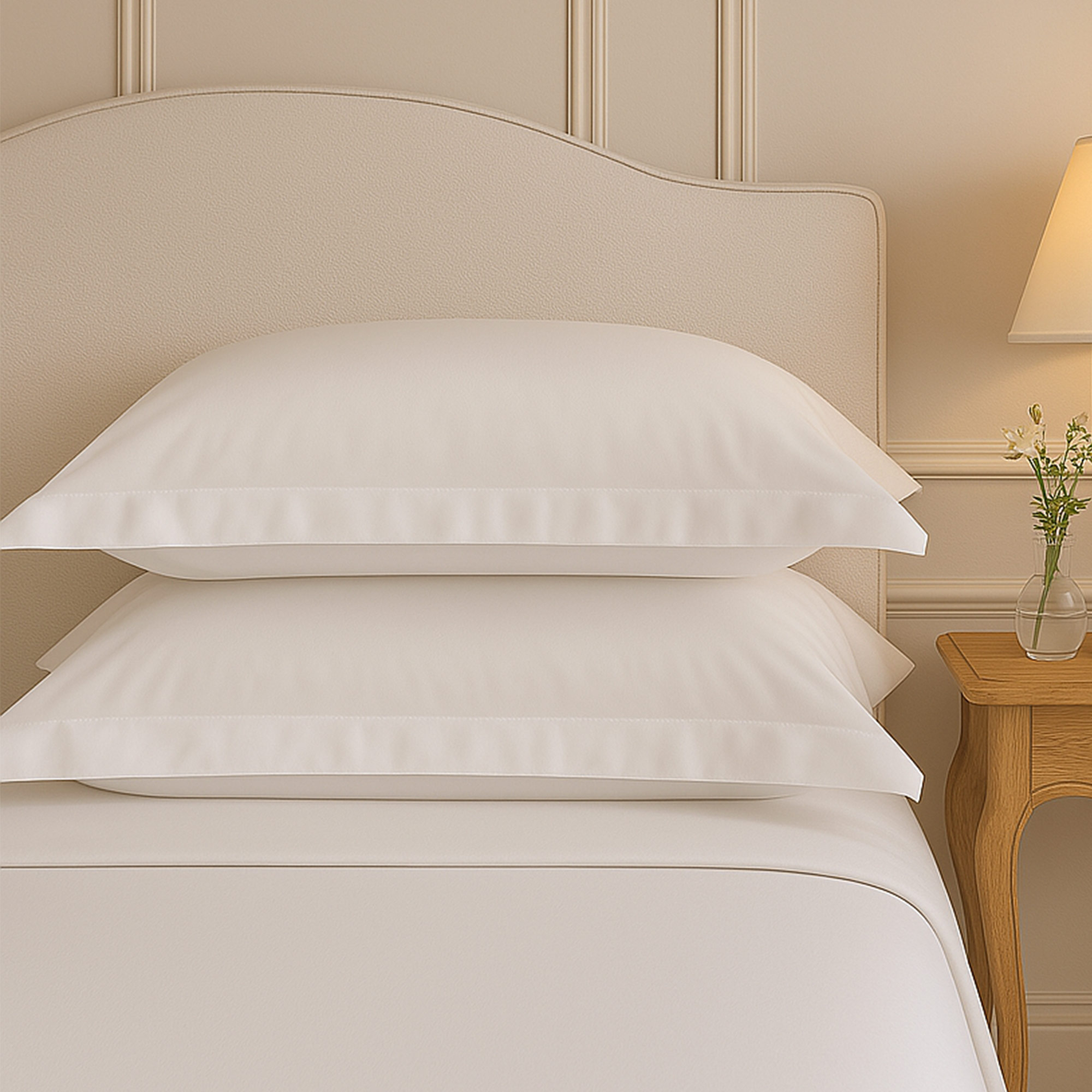 Luxury White Fitted Sheets and Pillowcases