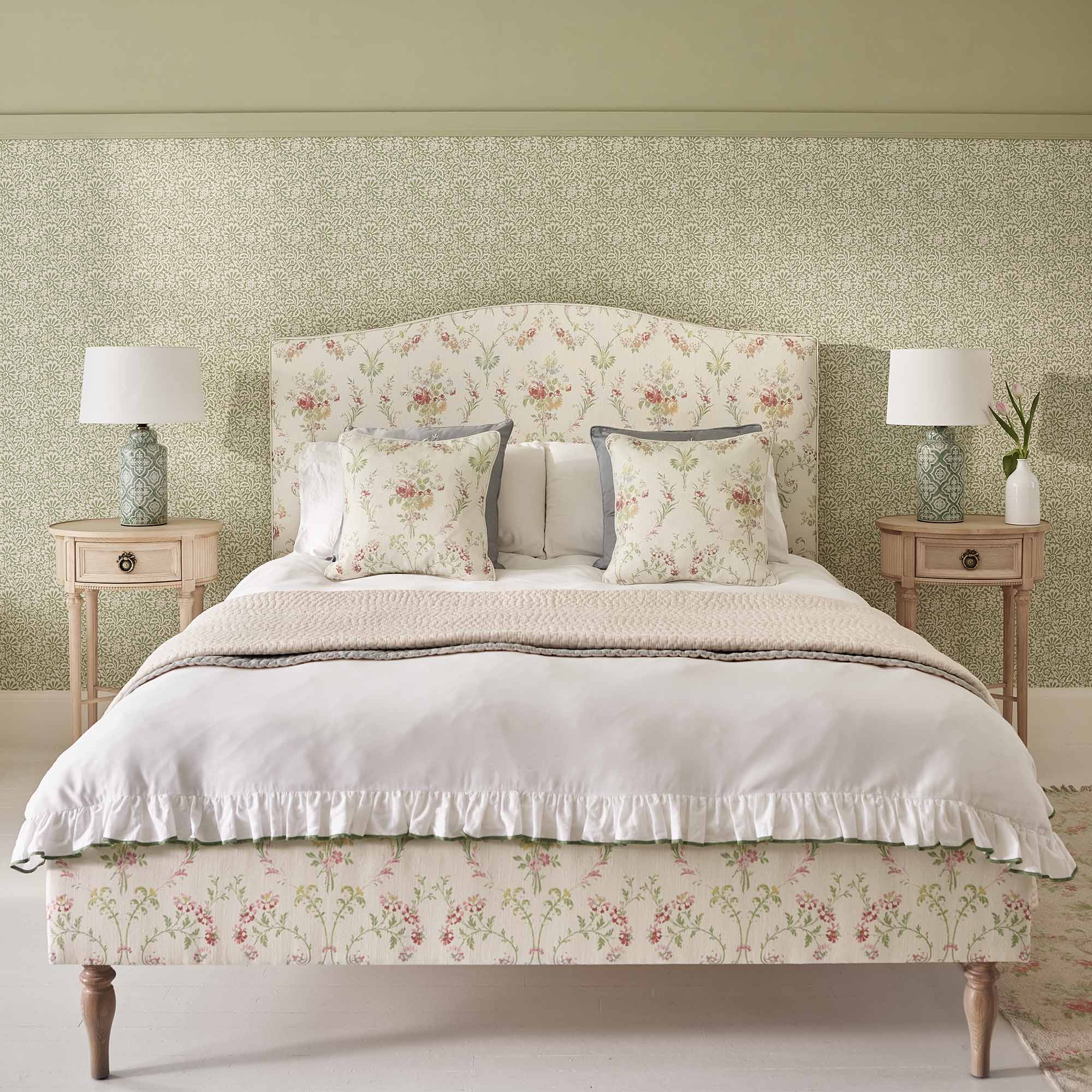 Windsor Garden Floral Upholstered Bed