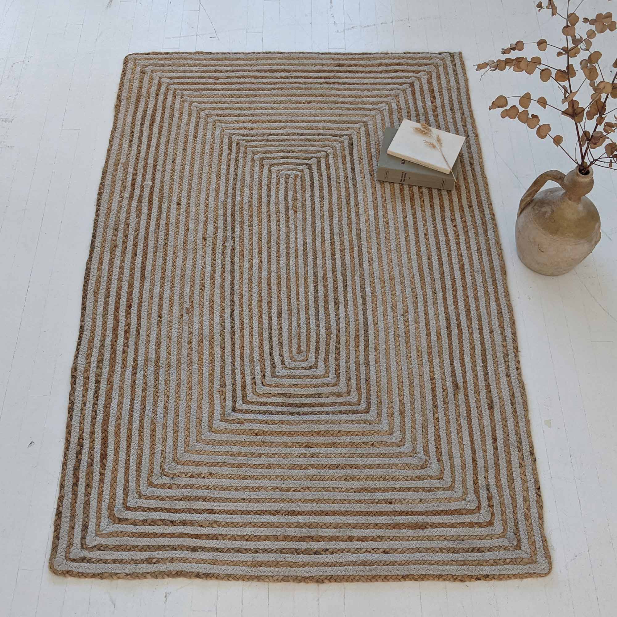 Ivory Stripe Natural Woven Rug